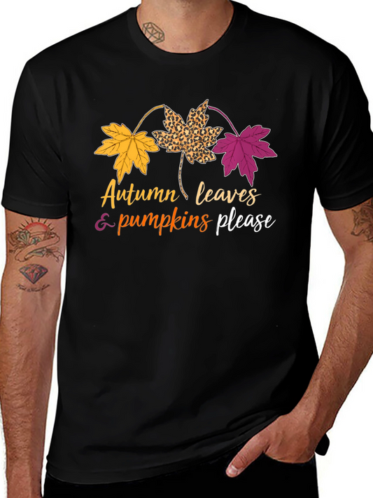 Autumn Leaves & Pumpkins Please Graphic Tee