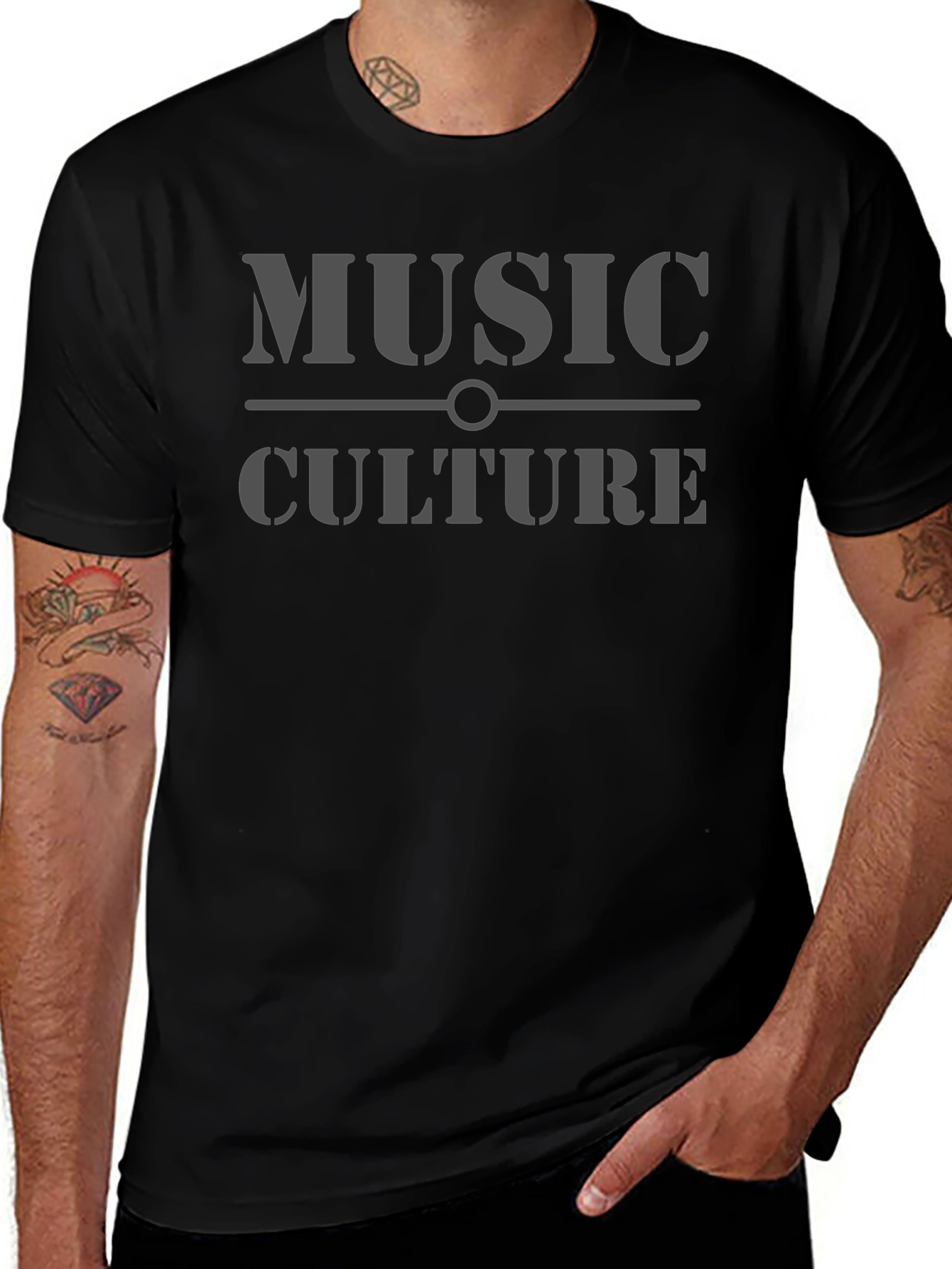 Music Culture Graphic Tee - Stylish Black T-Shirt