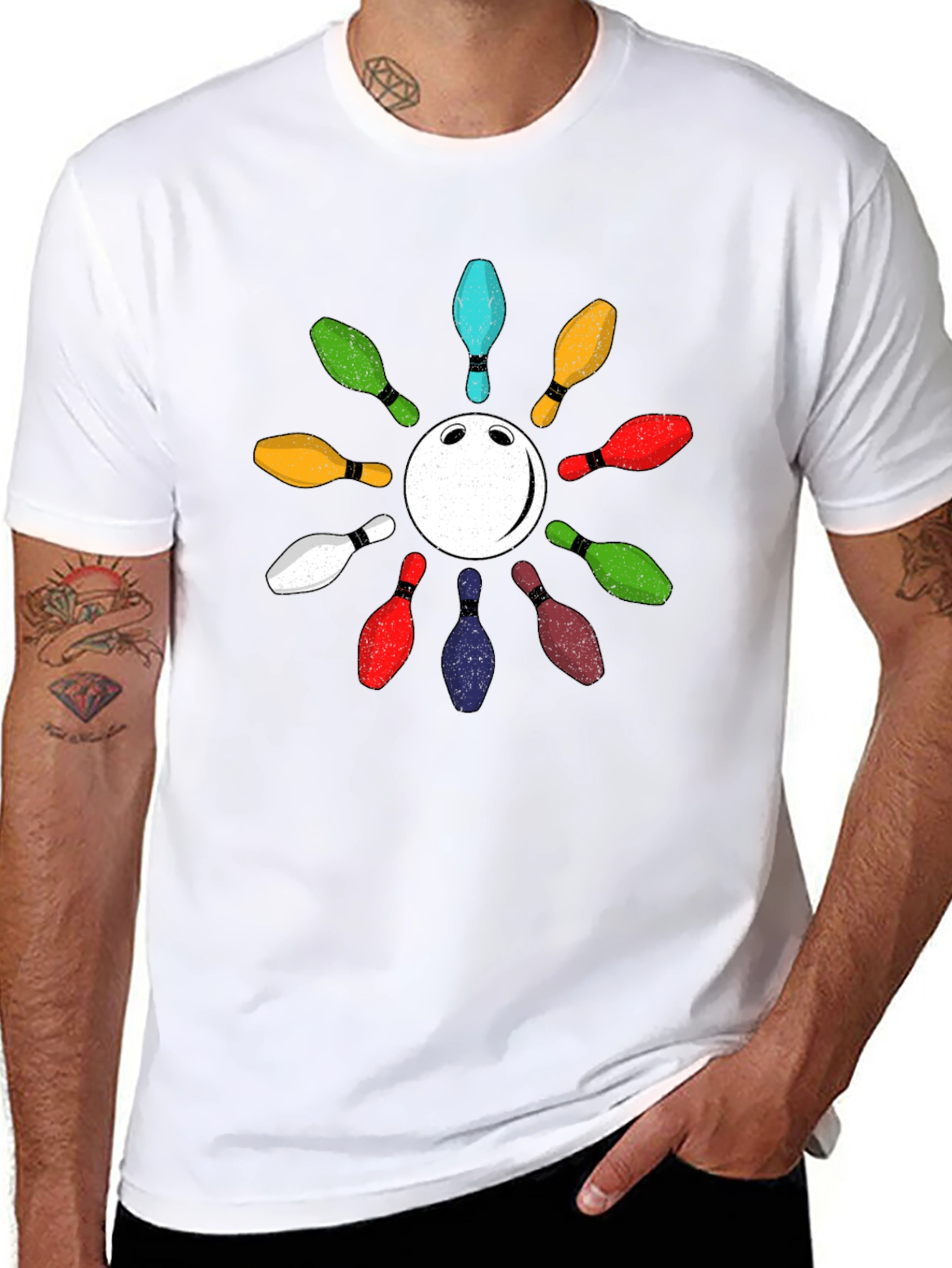 Bowling Pin Circle Graphic Tee