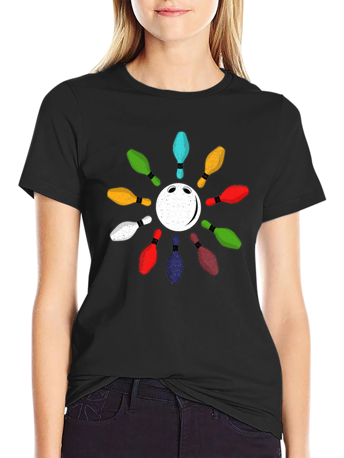 Bowling Pin Circle Graphic Tee
