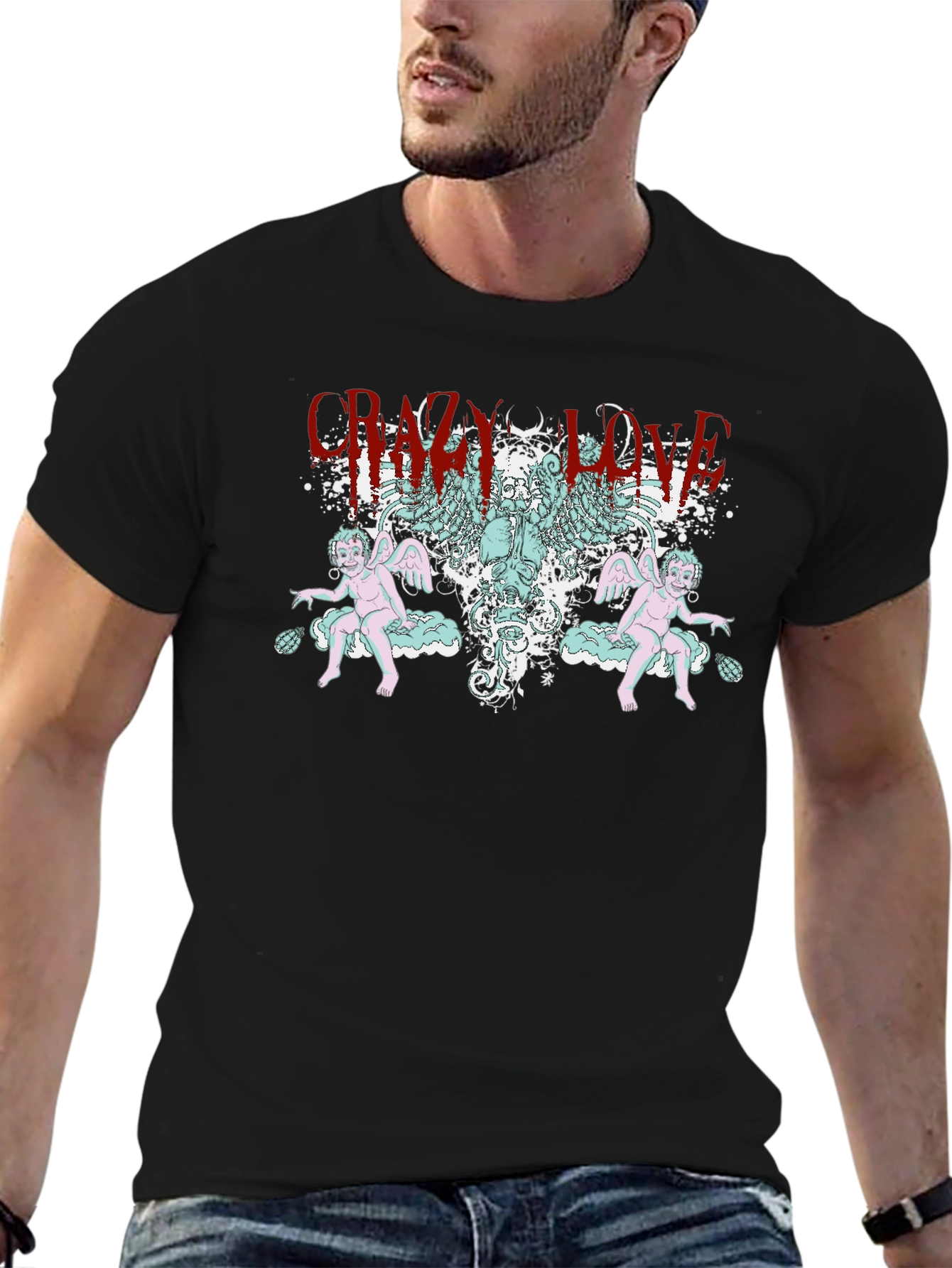 Crazy Love Graphic T-Shirt - Black