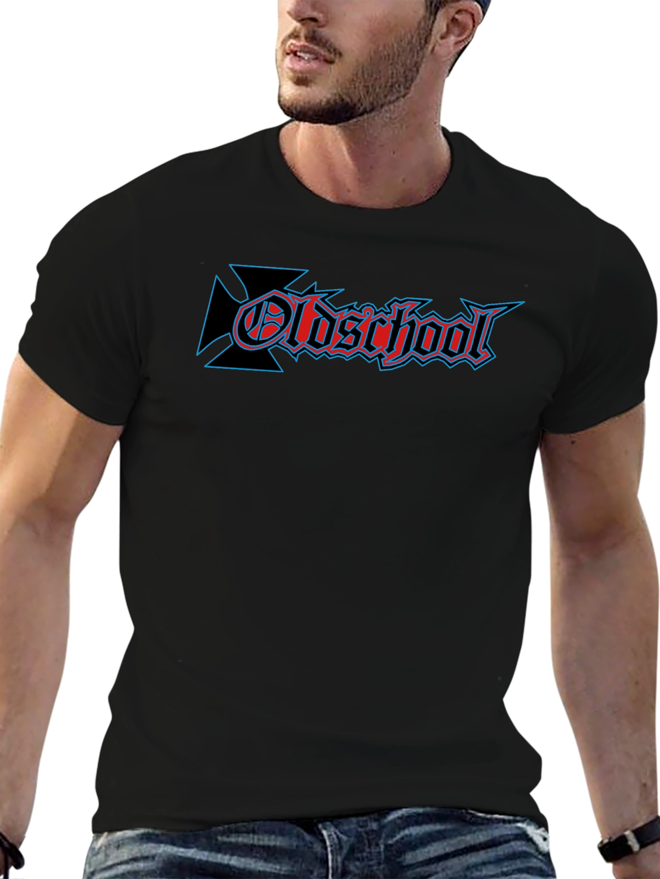Oldschool Graphic Print Black T-Shirt