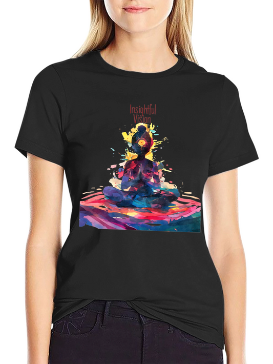 Insightful Vision Black T-Shirt - Meditating Mind