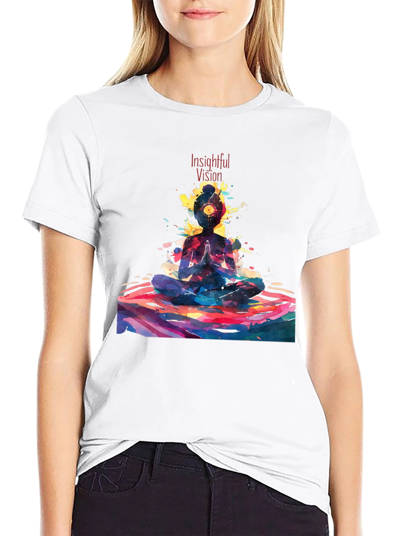 Insightful Vision Black T-Shirt - Meditating Mind