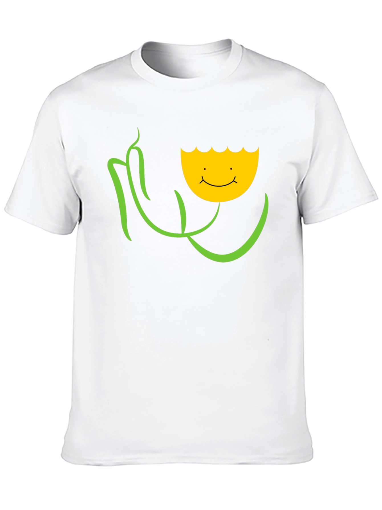 Smiling Flower Graphic Tee - Black