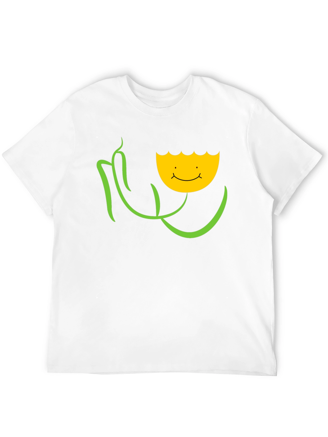 Smiling Flower Graphic Tee - Black