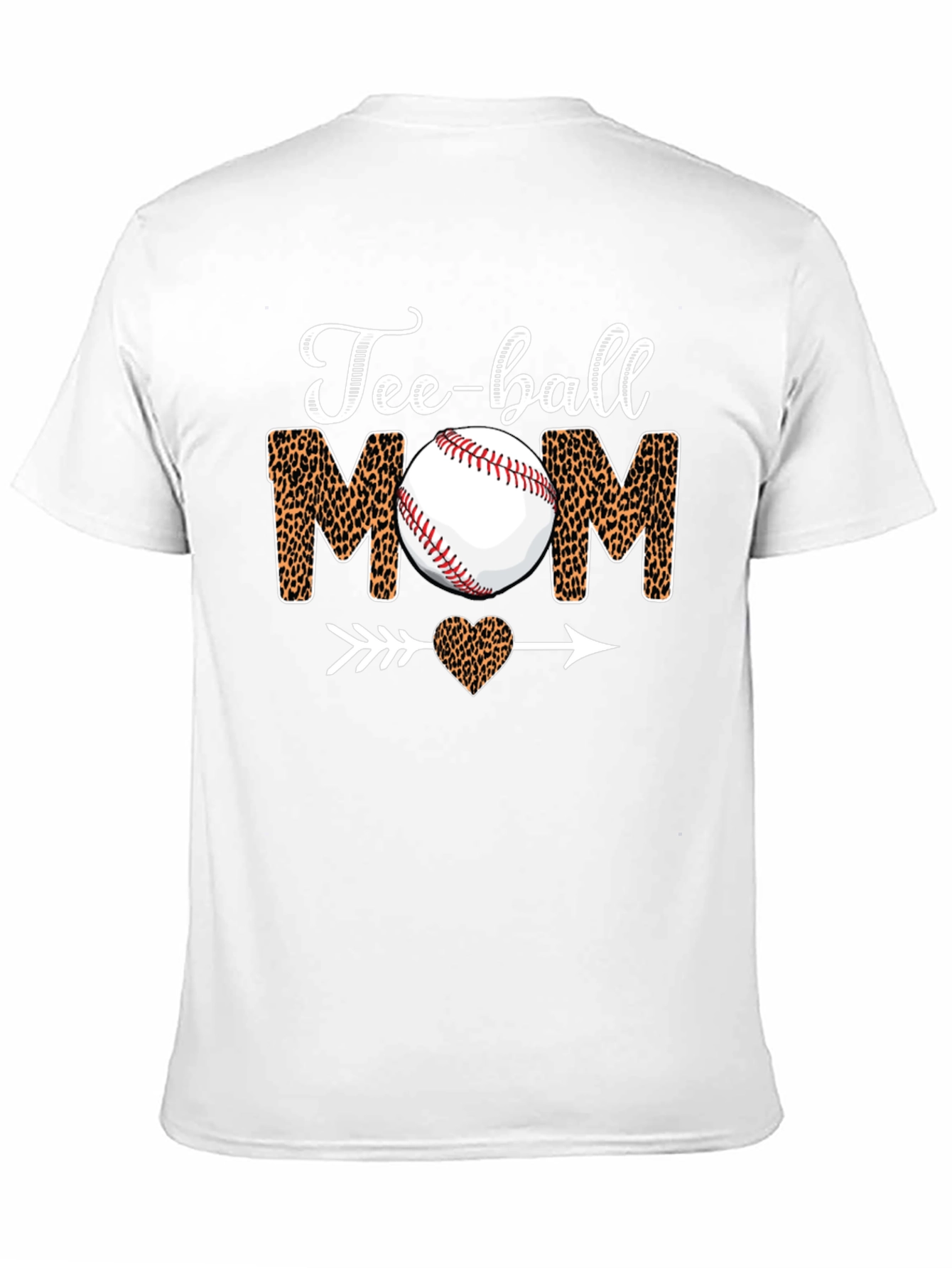 Tee-ball Mom Leopard Print Graphic T-Shirt