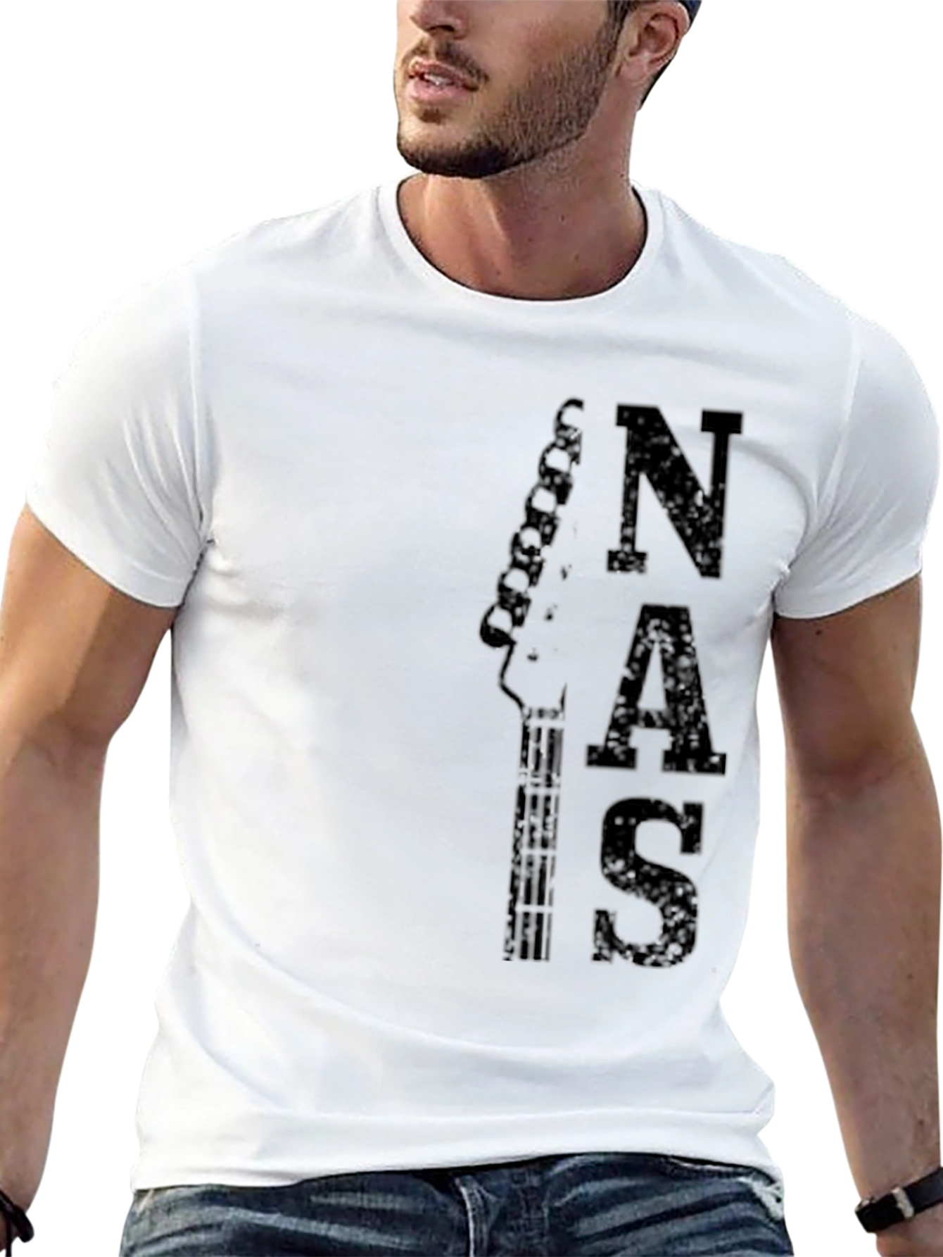 NAS Guitar Tee - Mens Black Graphic T-Shirt