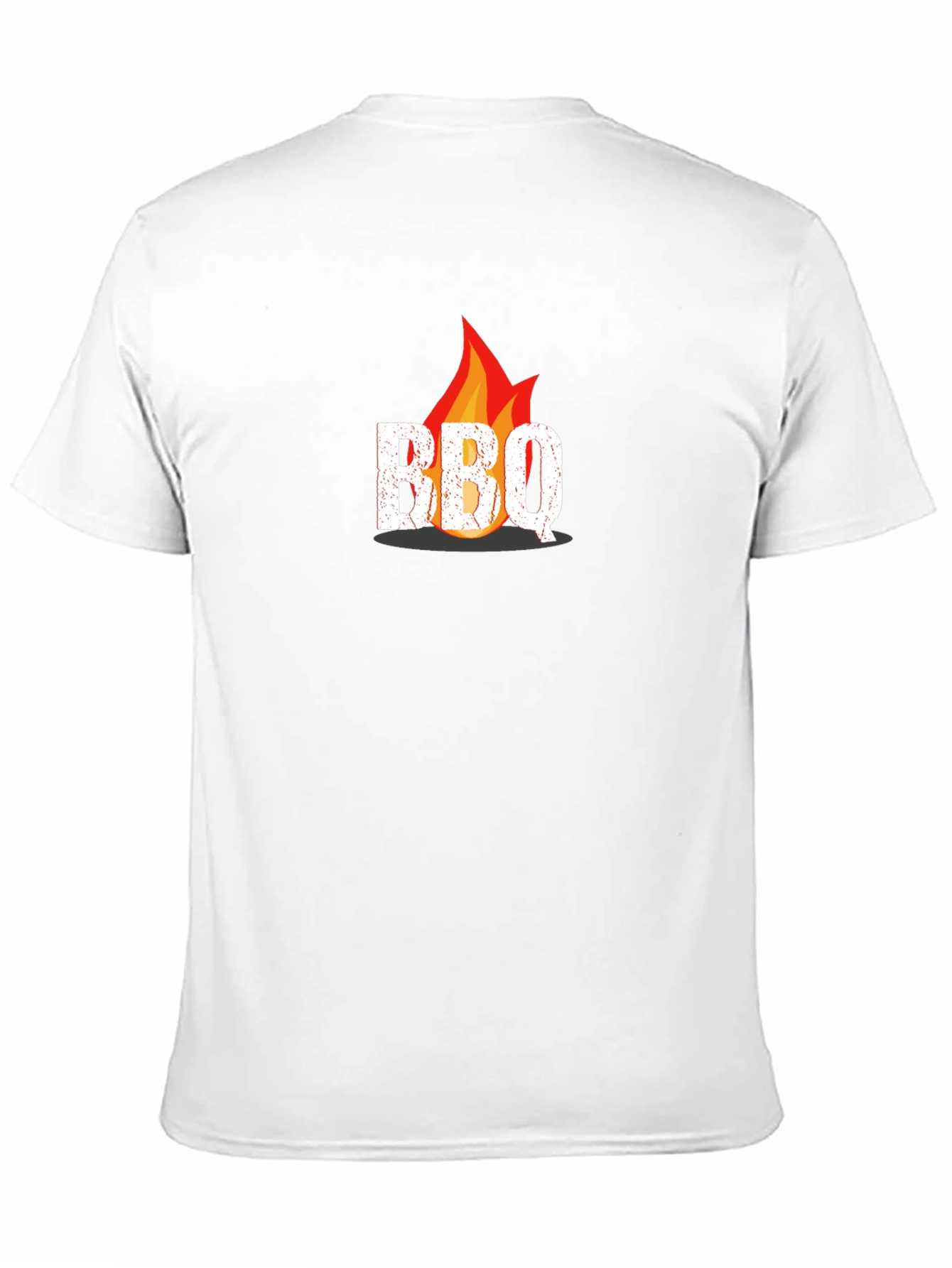 BBQ Flame Graphic Tee - Black Casual T-Shirt