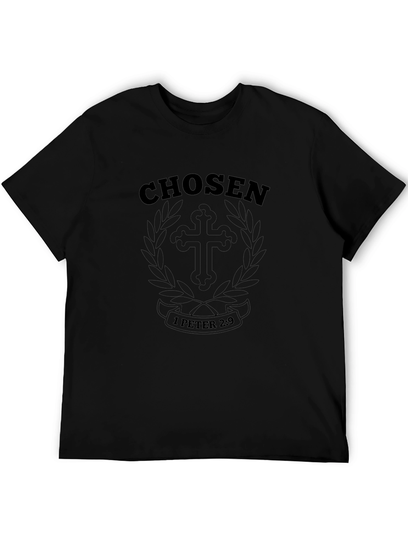 Chosen 1 Peter 2:9 Black T-Shirt - Christian Apparel