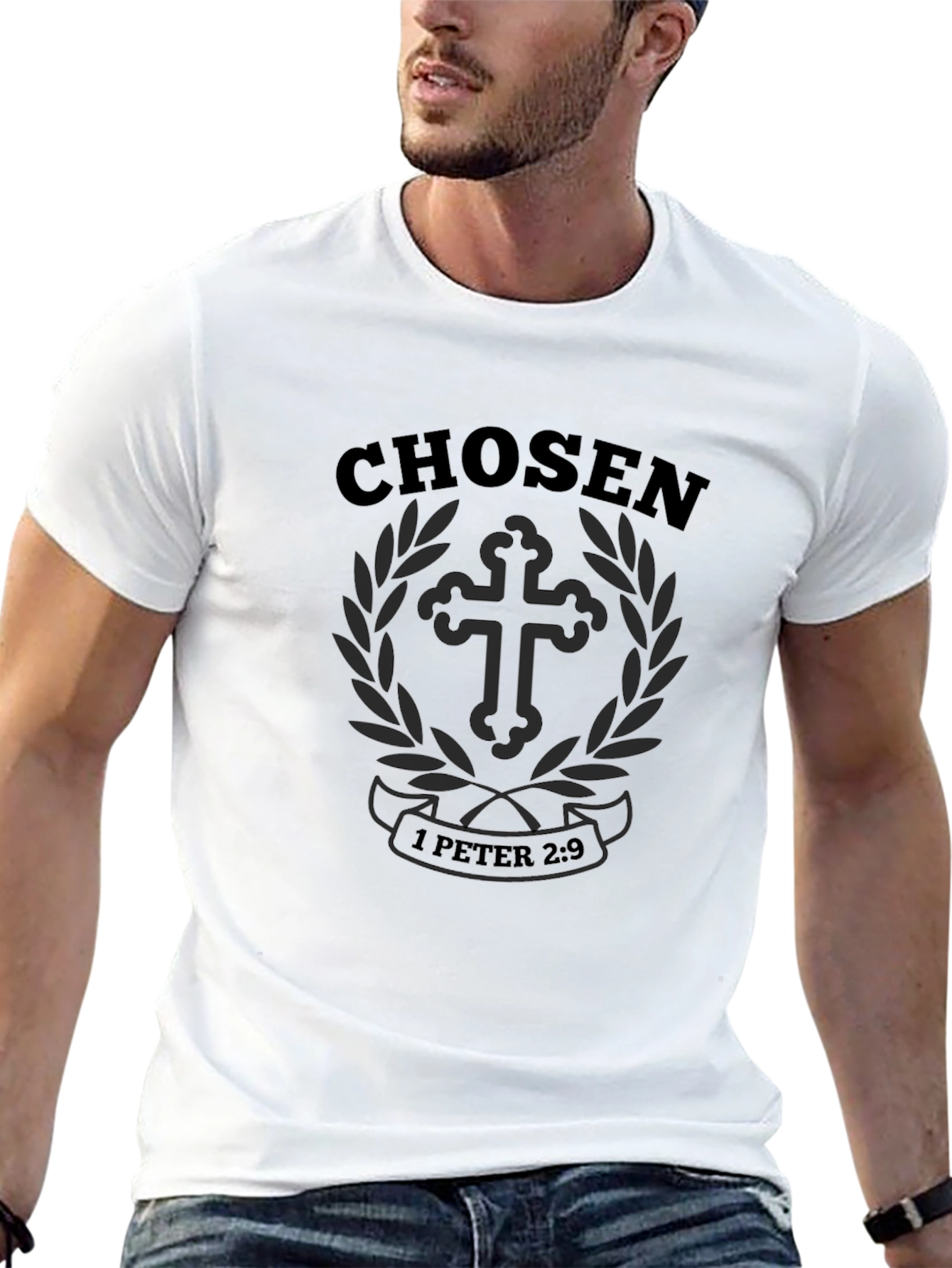 Chosen 1 Peter 2:9 Black T-Shirt - Christian Apparel