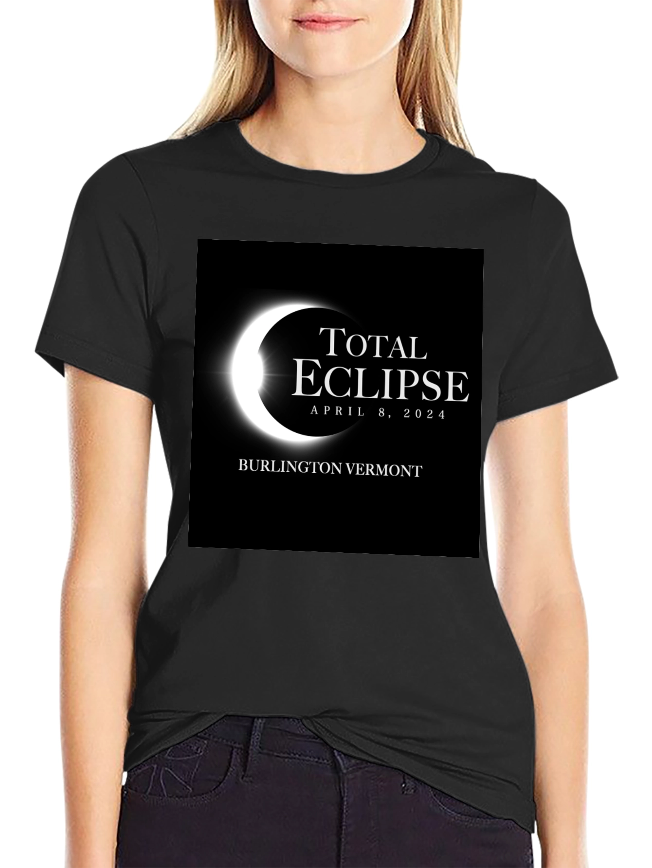 Total Eclipse April 8 2024 Black Tee