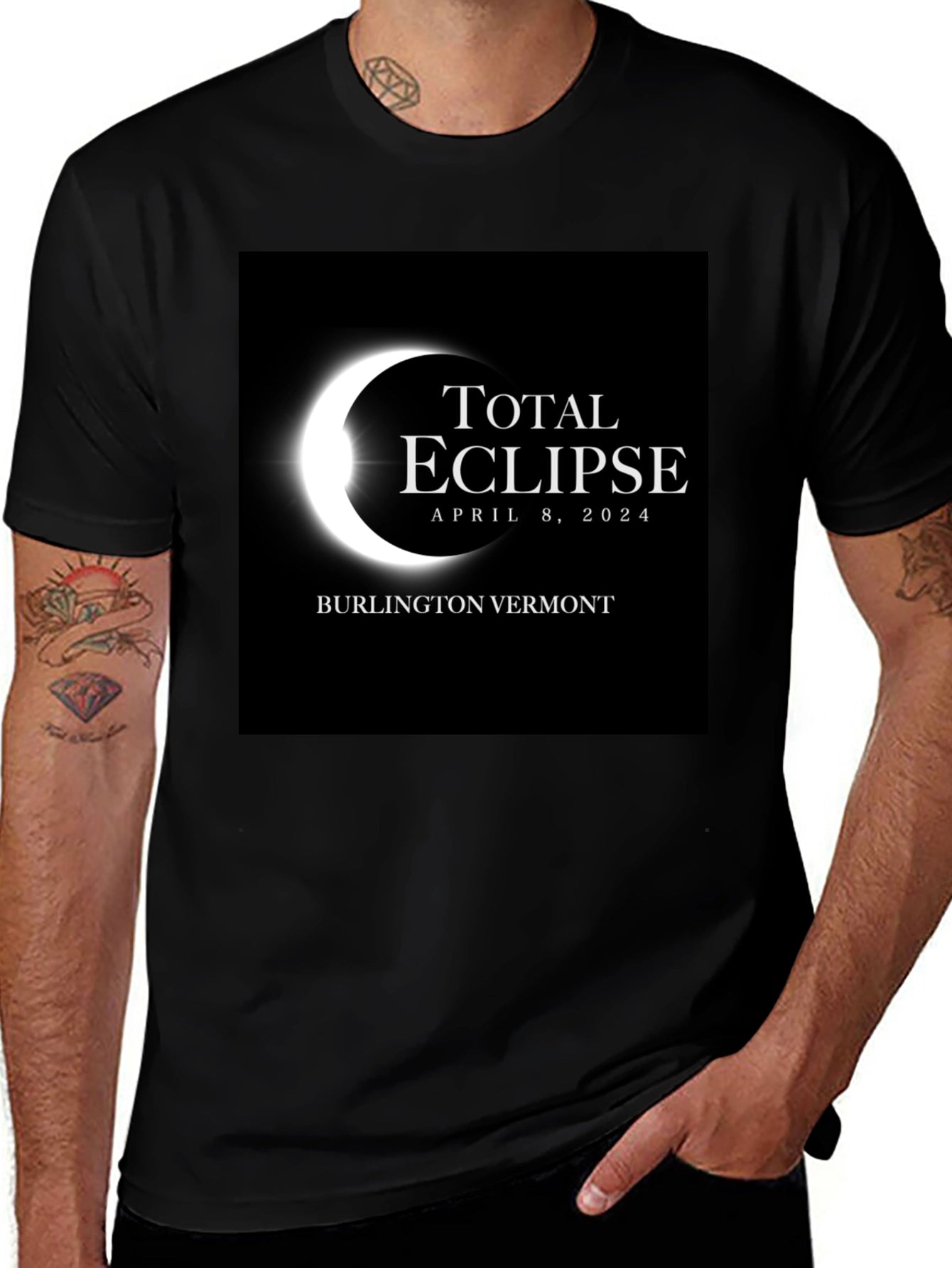 Total Eclipse April 8 2024 Black Tee
