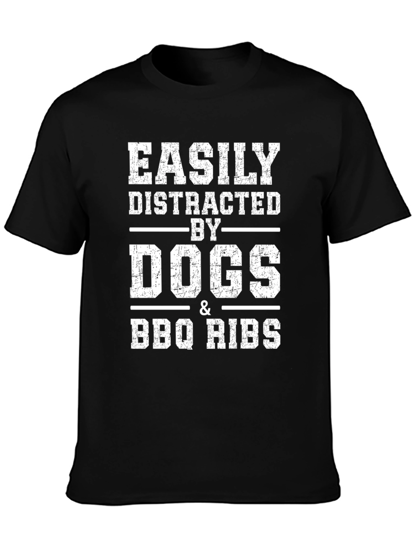 Easily Distracted by Dogs & BBQ Ribs Graphic Tee