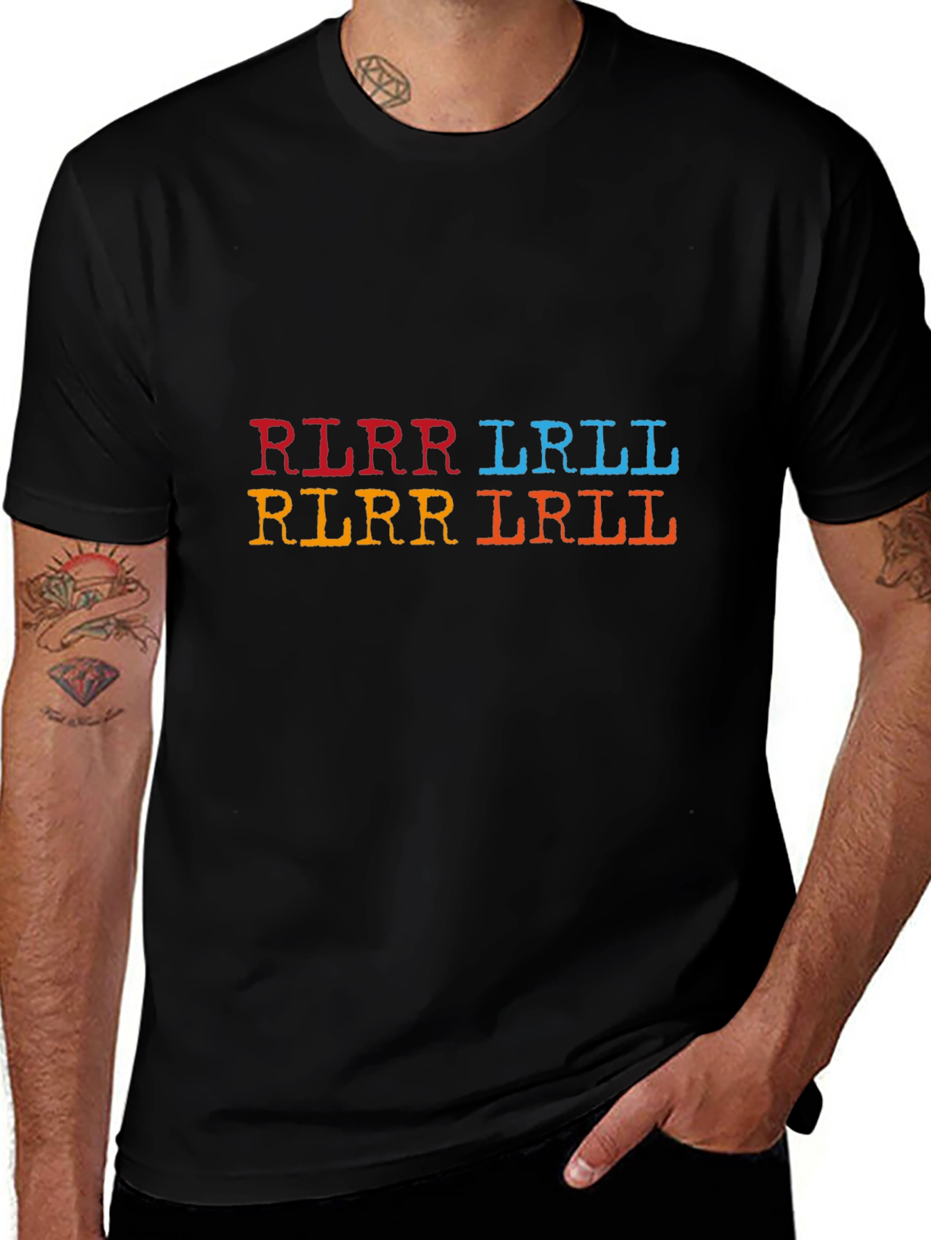 Drummer Hand Pattern Black T-Shirt