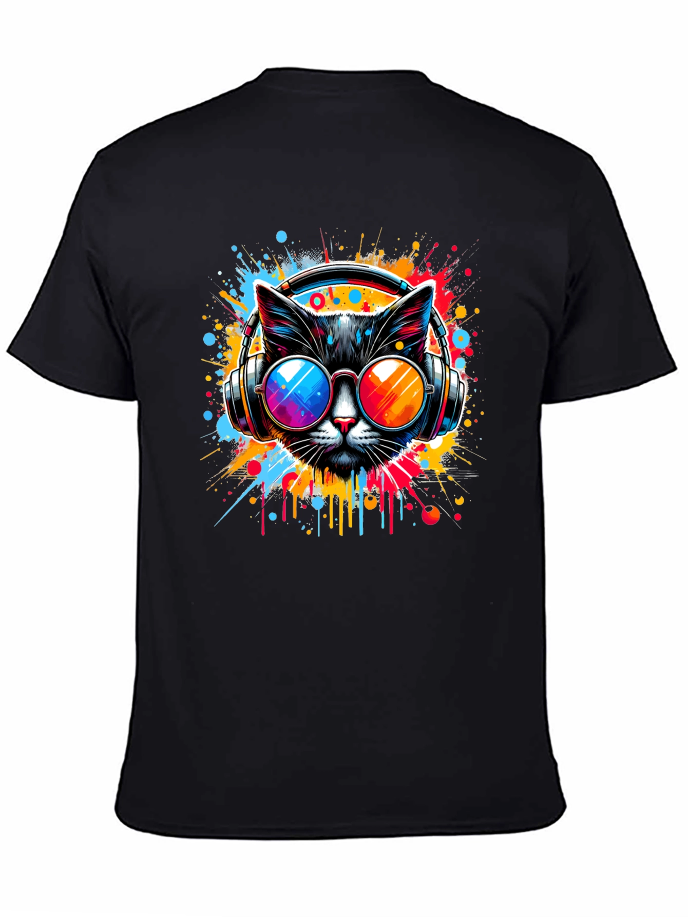 Cat DJ Graphic T-Shirt