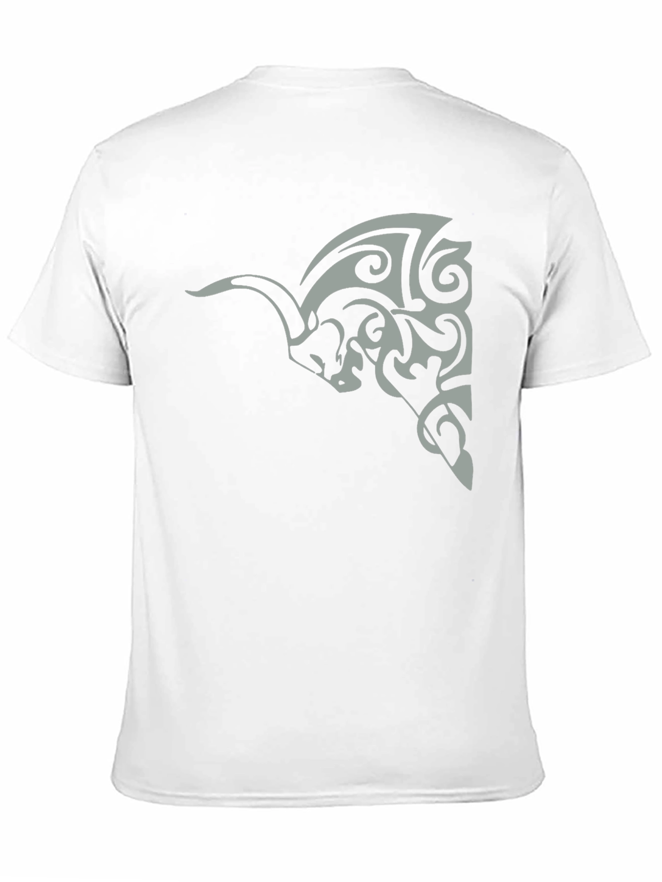 Tribal Bull Graphic Tee - Black Cotton Casual Wear