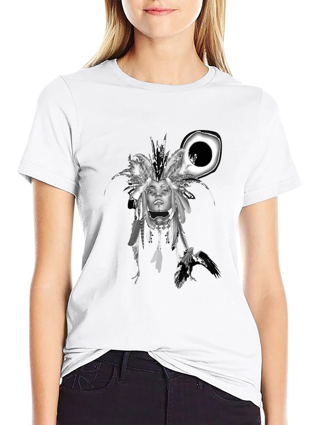 Graphic Print Tee - Native American Headdress