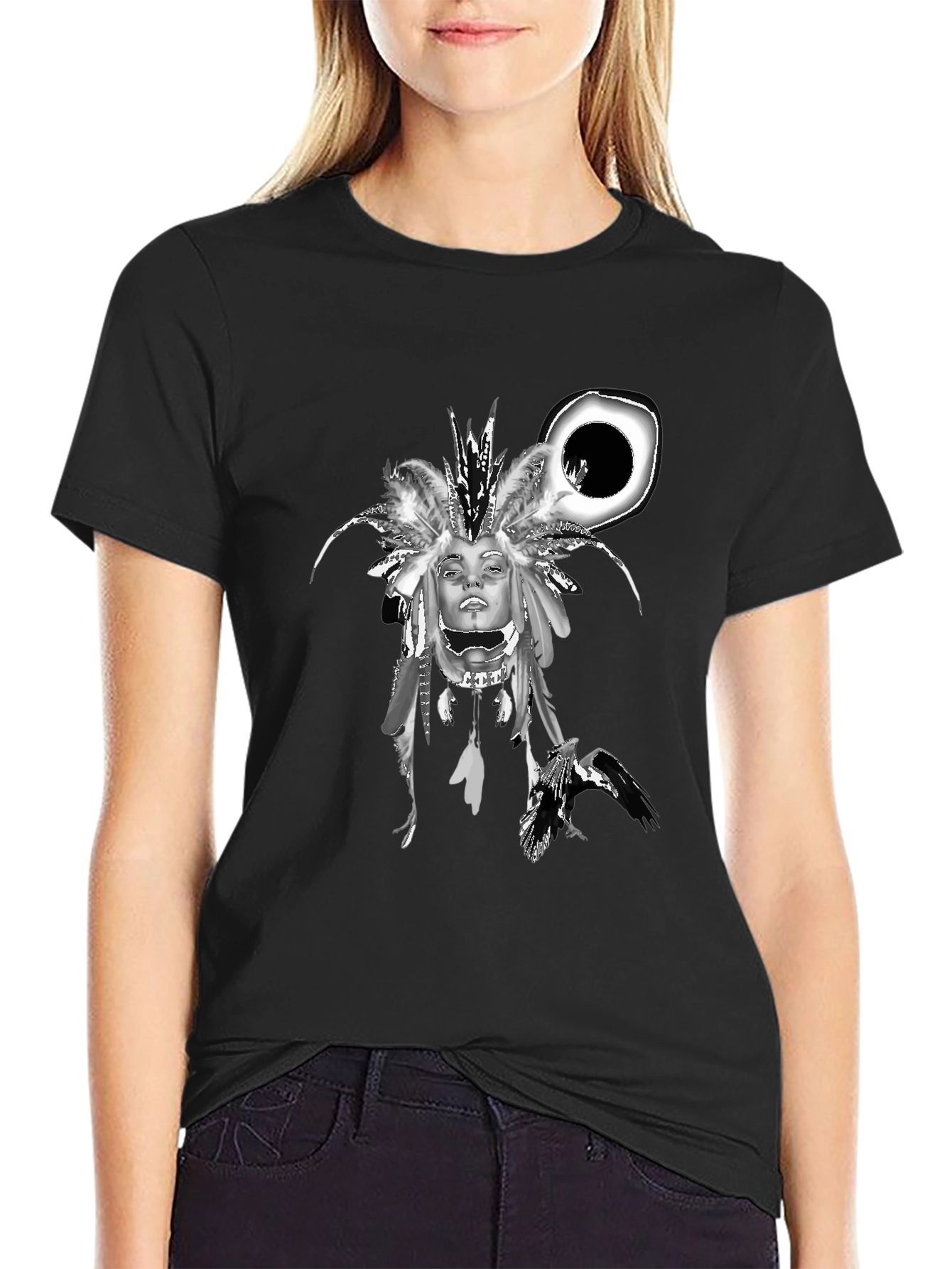 Graphic Print Tee - Native American Headdress