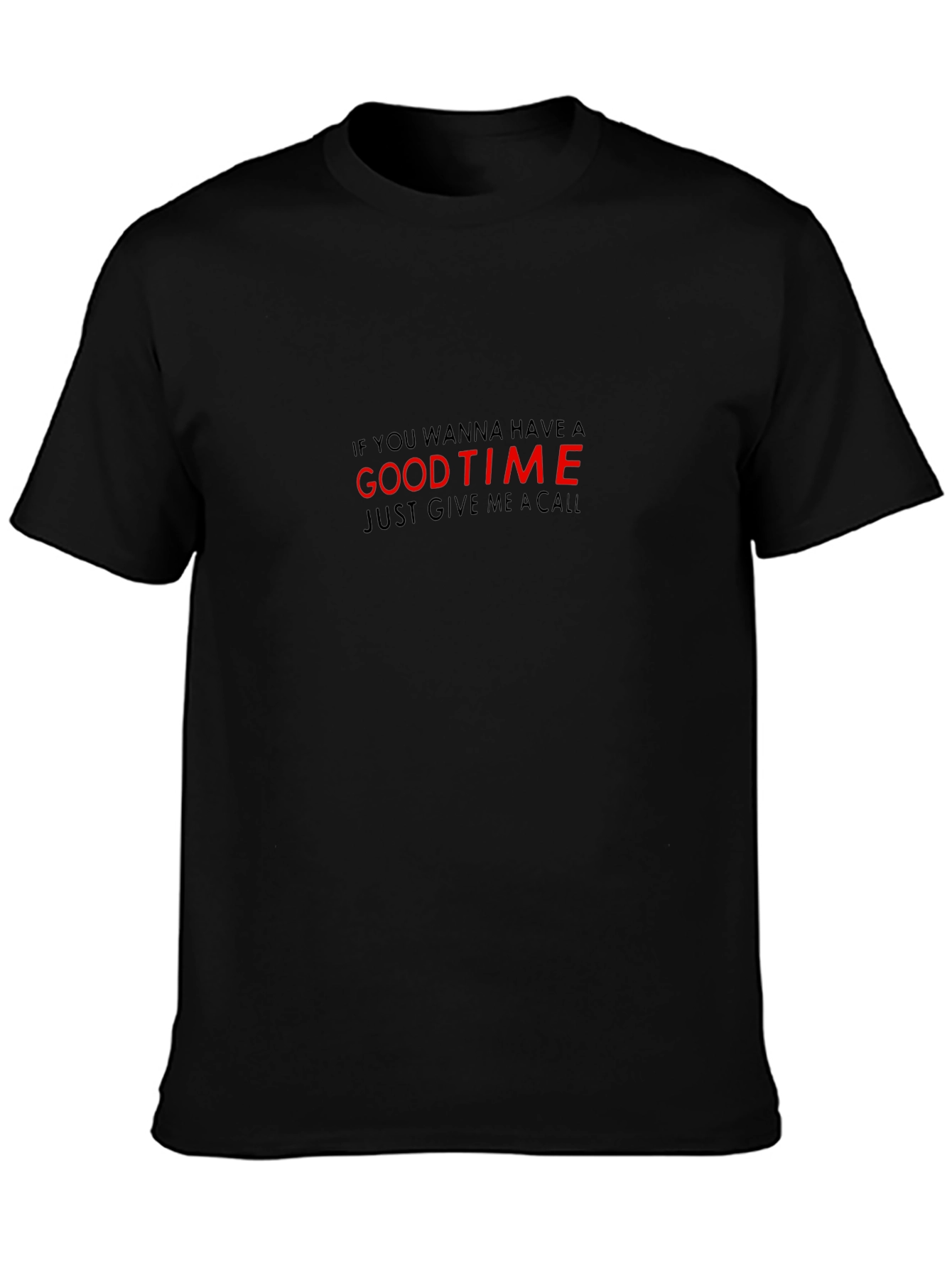 Good Time Call Graphic Black Tee