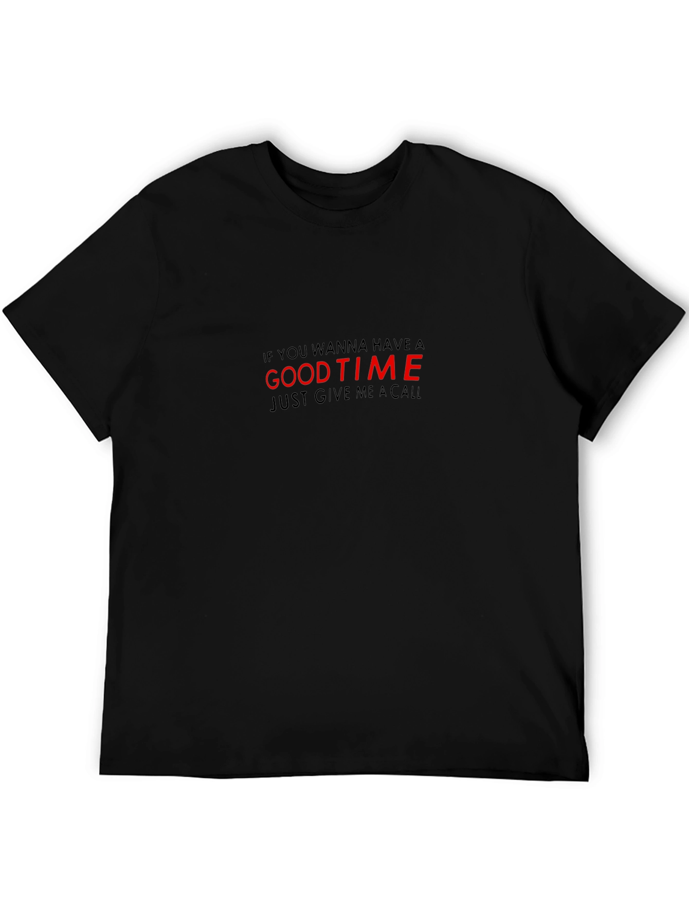 Good Time Call Graphic Black Tee
