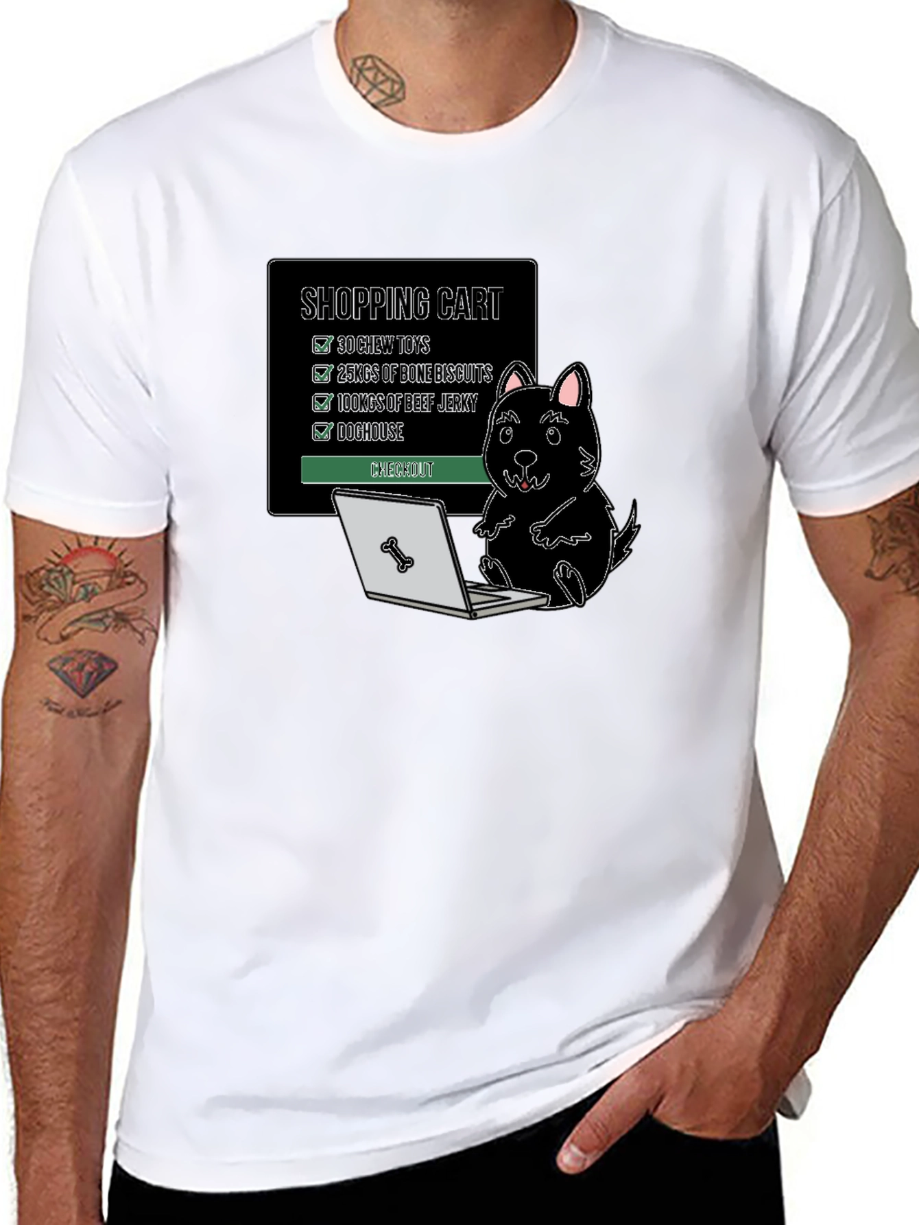 Dog Shopping Cart T-Shirt Funny Canine Gift