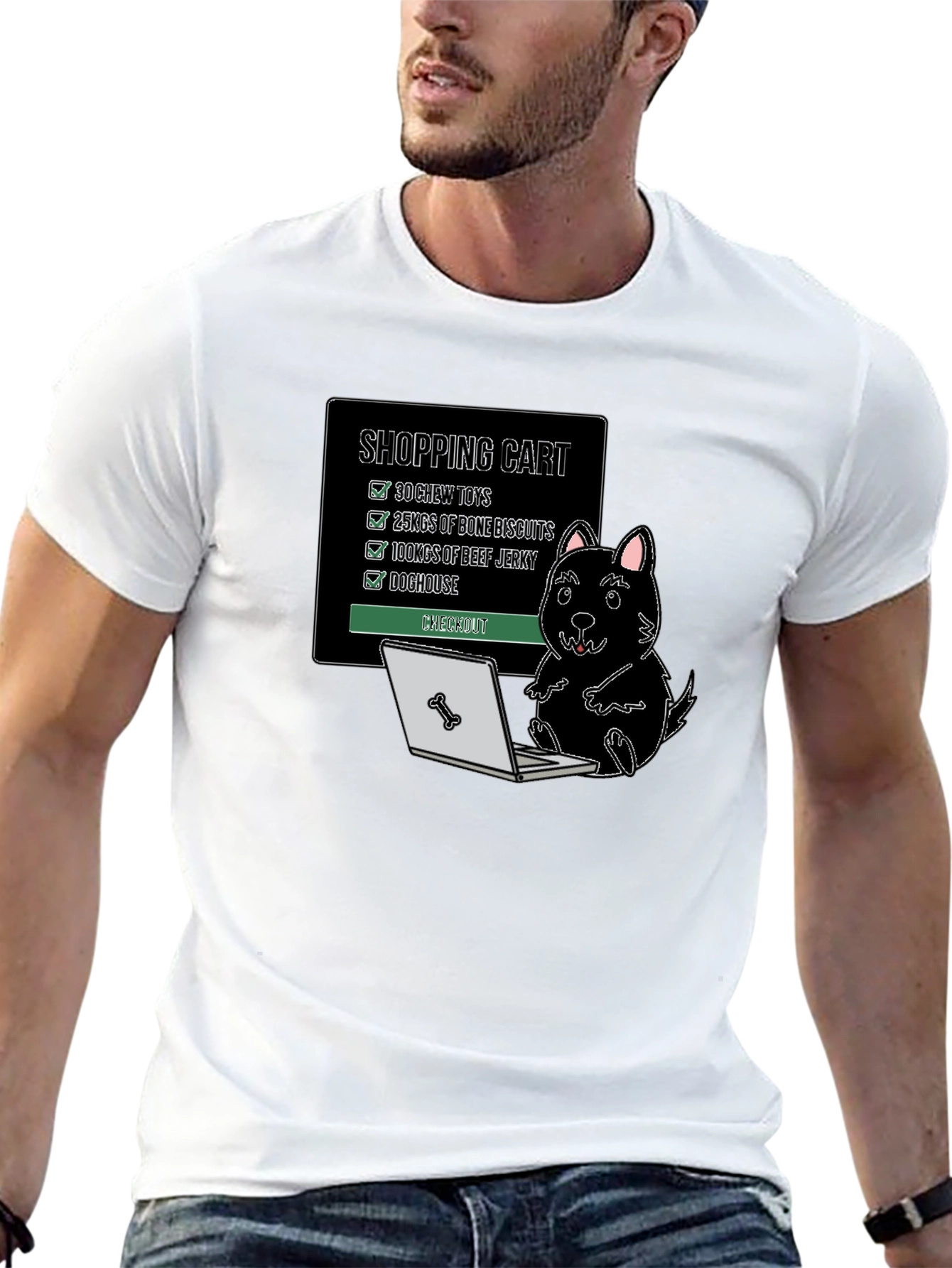 Dog Shopping Cart T-Shirt Funny Canine Gift