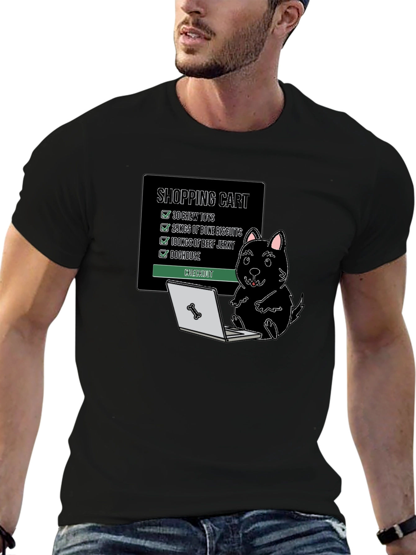Dog Shopping Cart T-Shirt Funny Canine Gift
