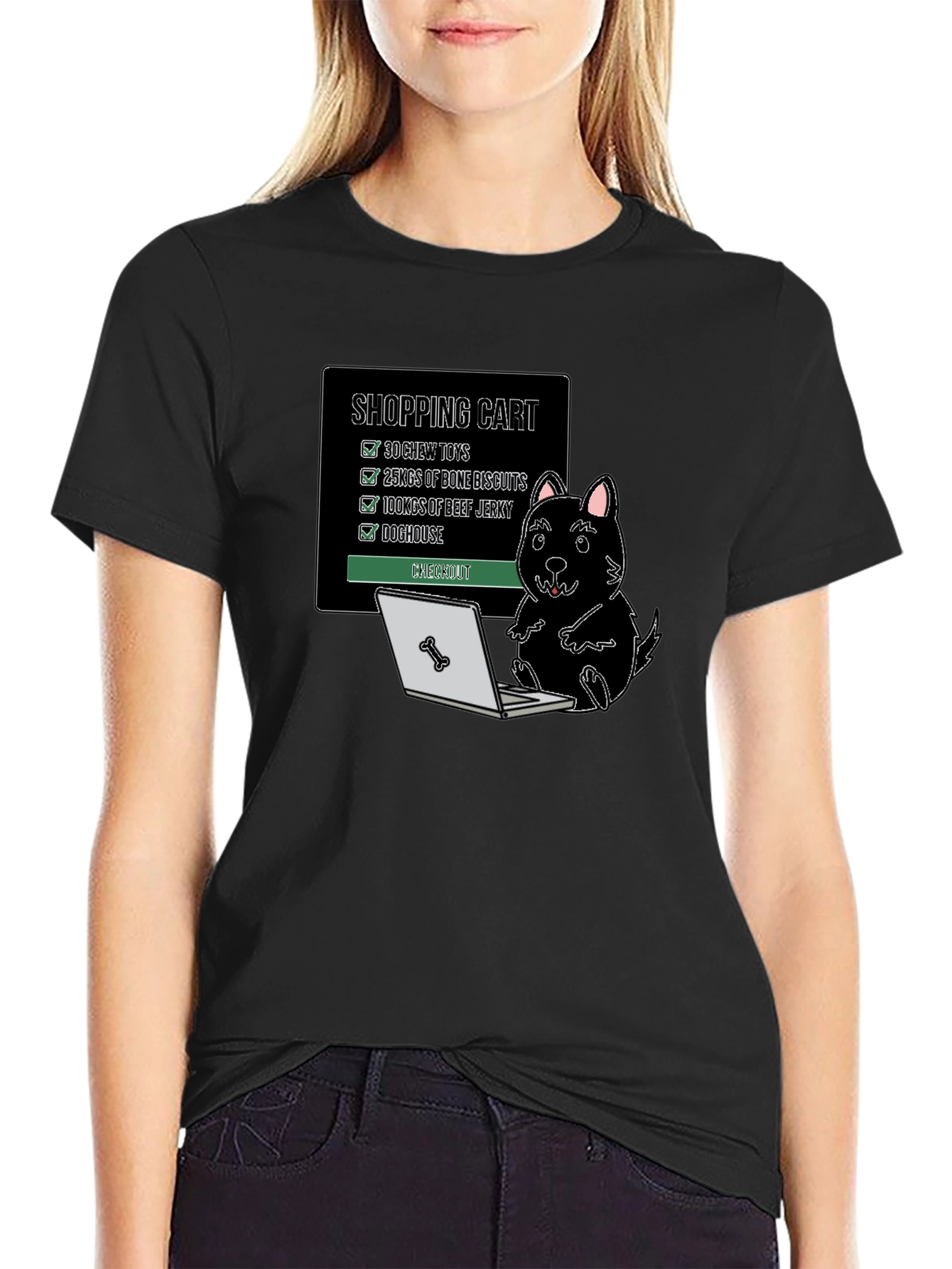 Dog Shopping Cart T-Shirt Funny Canine Gift