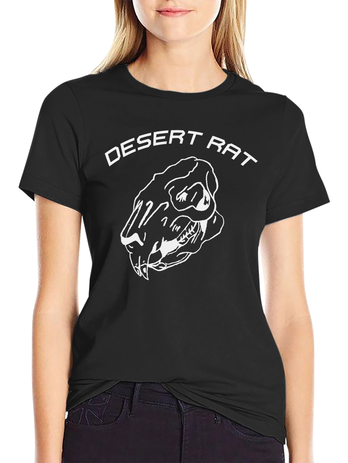 Desert Rat Graphic Print Black T-Shirt