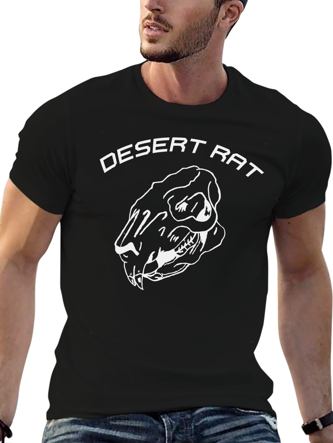 Desert Rat Graphic Print Black T-Shirt