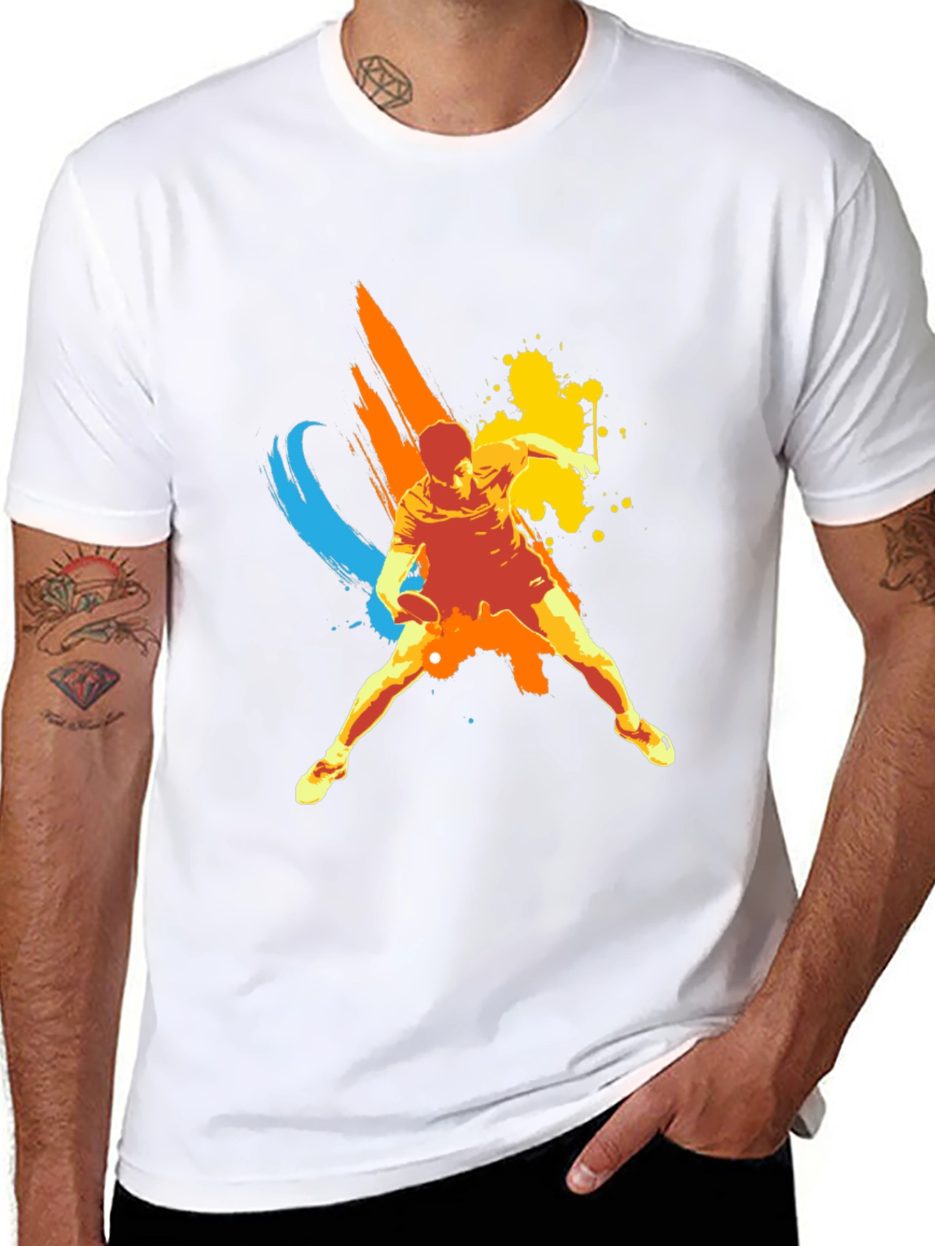 Dynamic Table Tennis Graphic Tee - Black