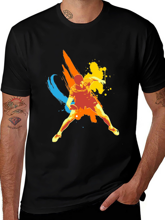 Dynamic Table Tennis Graphic Tee - Black