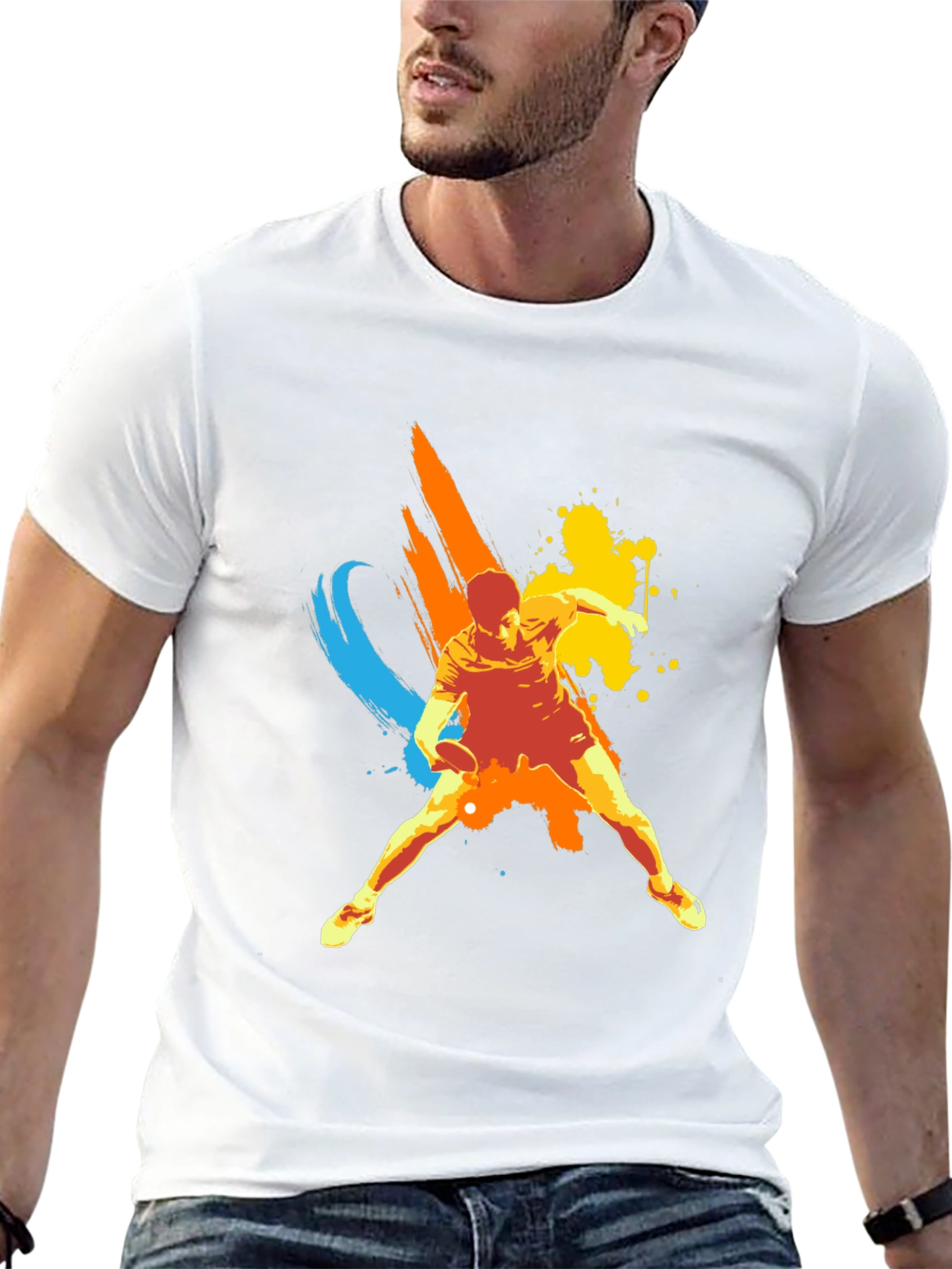 Dynamic Table Tennis Graphic Tee - Black