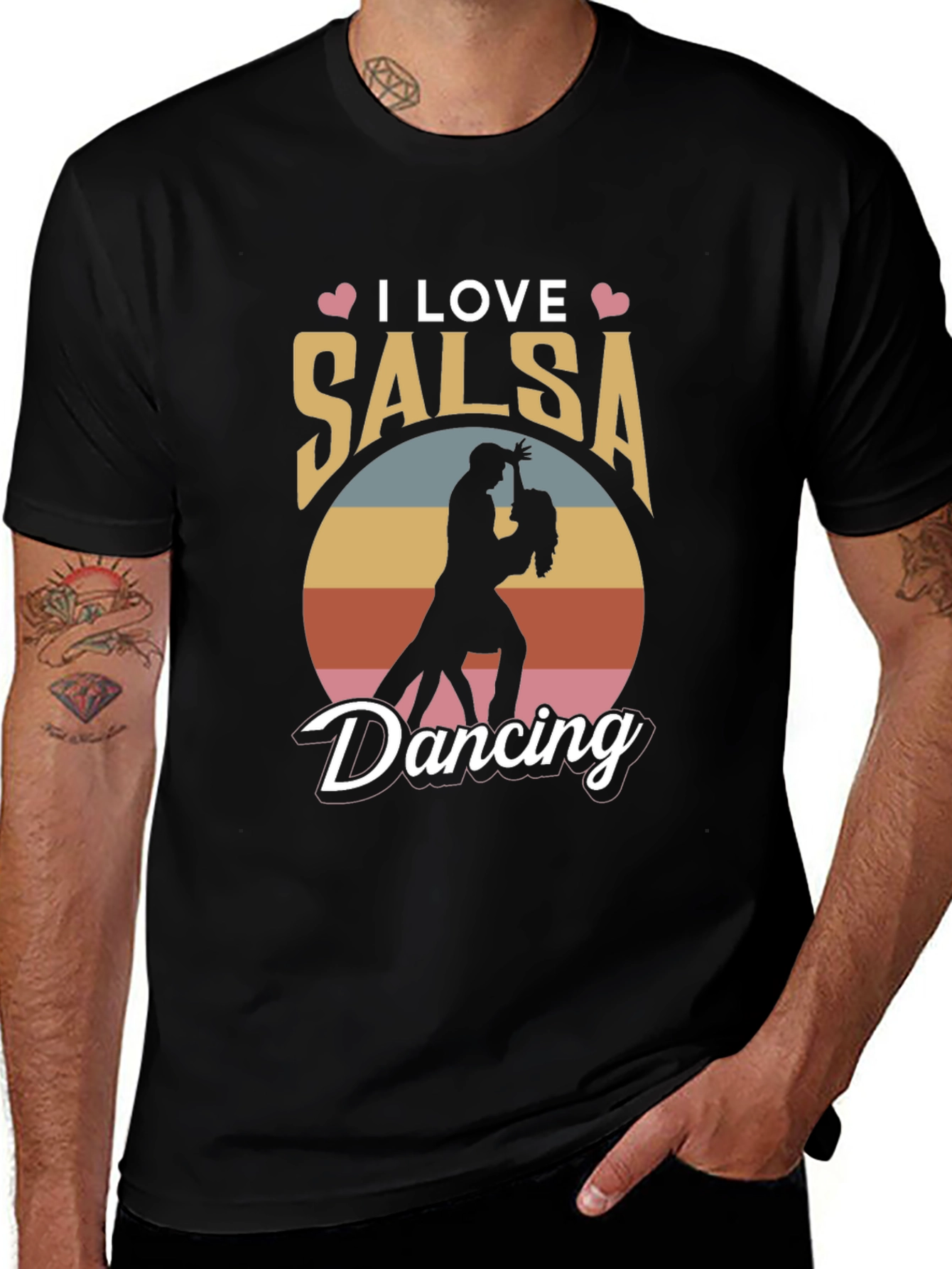 I Love Salsa Dancing Graphic Tee - Black T-Shirt
