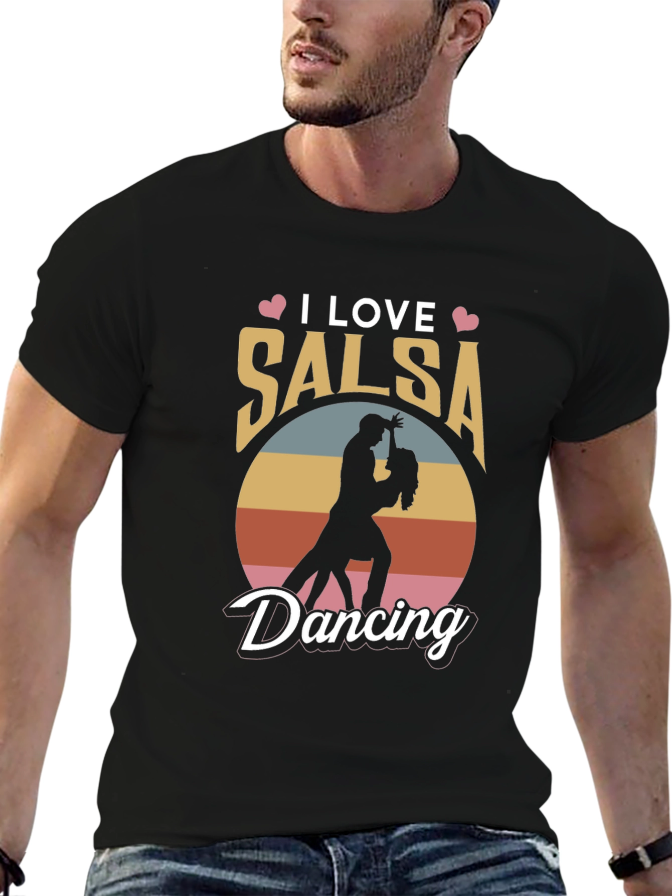 I Love Salsa Dancing Graphic Tee - Black T-Shirt