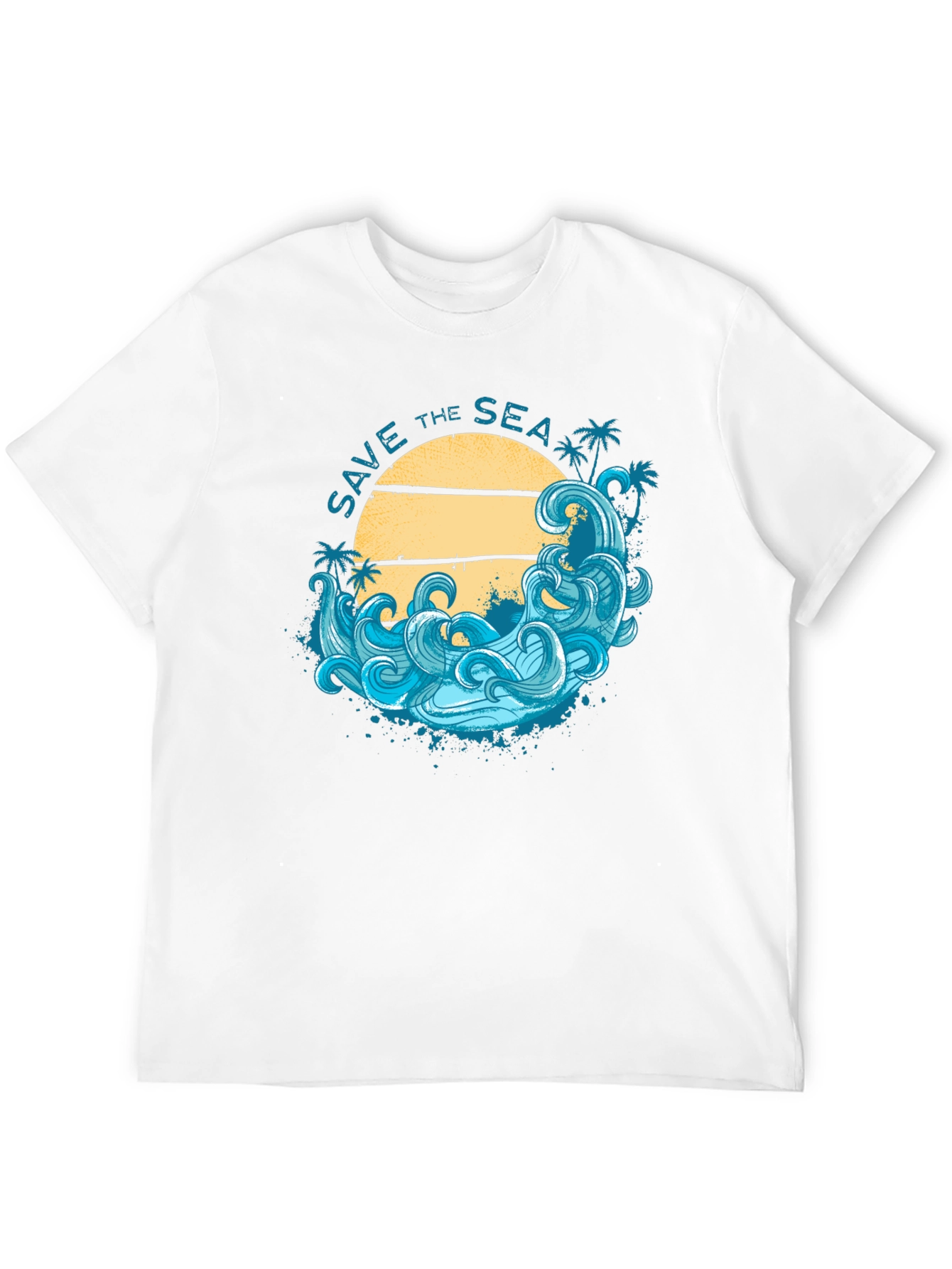 Save the Sea Graphic Tee - Black Cotton T-Shirt