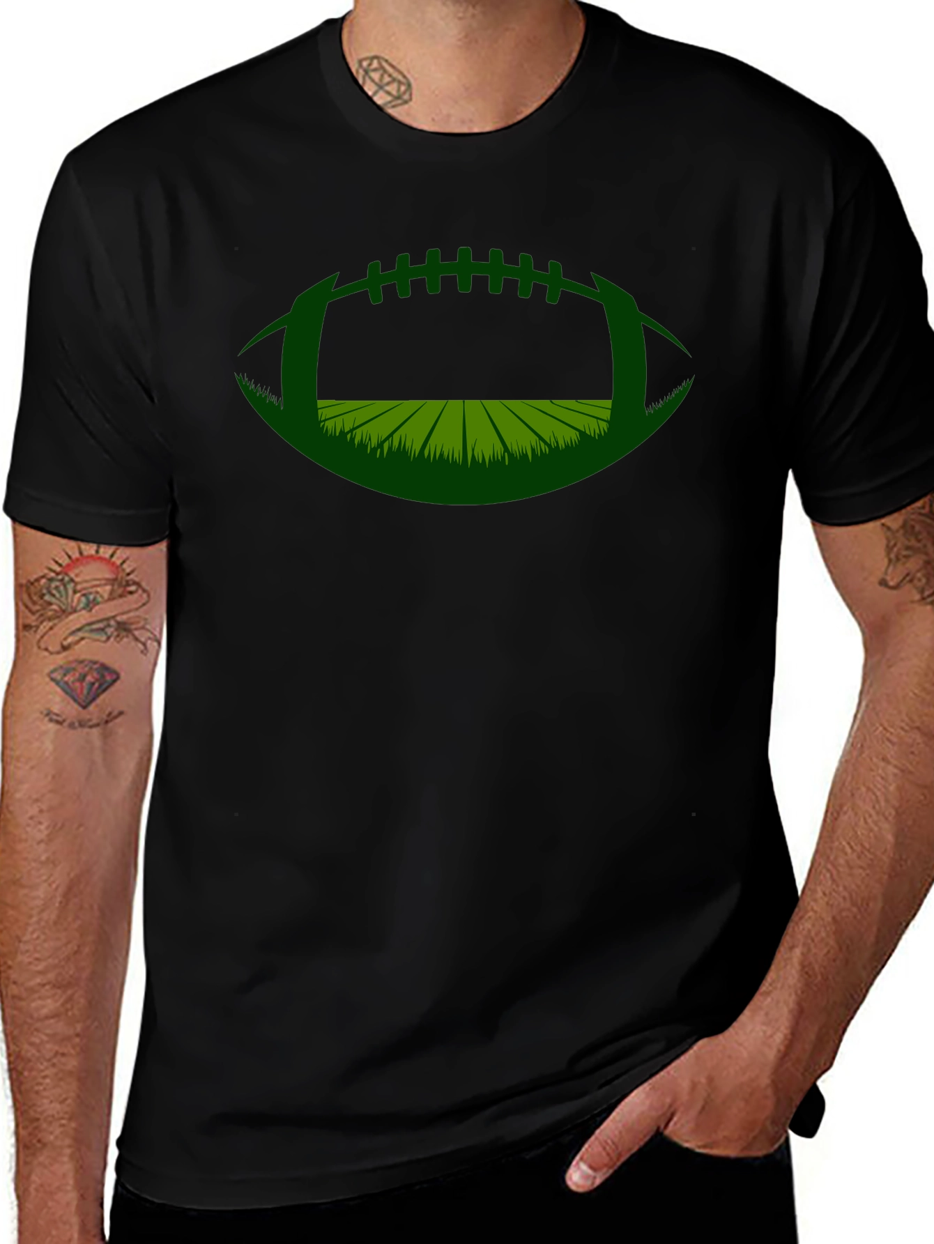 Football Field Graphic Tee - Game Day Ready