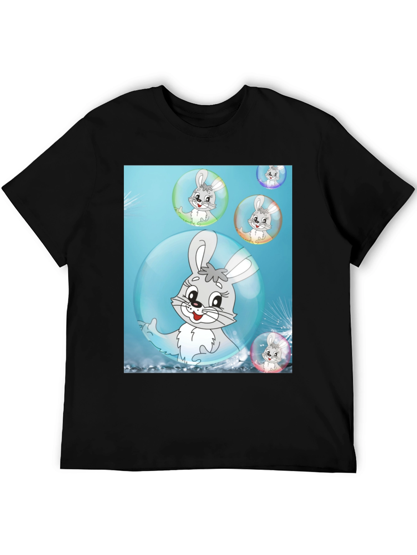 Cute Bunny Bubble T-Shirt - Fun Cartoon Design