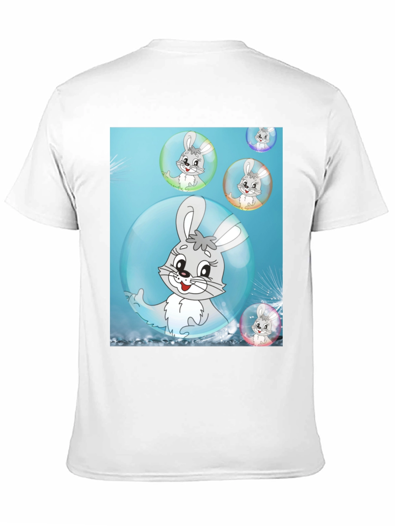 Cute Bunny Bubble T-Shirt - Fun Cartoon Design