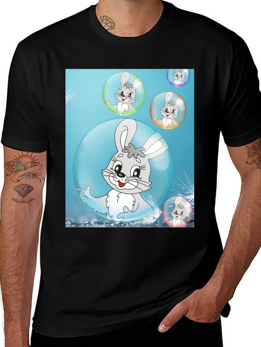 Cute Bunny Bubble T-Shirt - Fun Cartoon Design