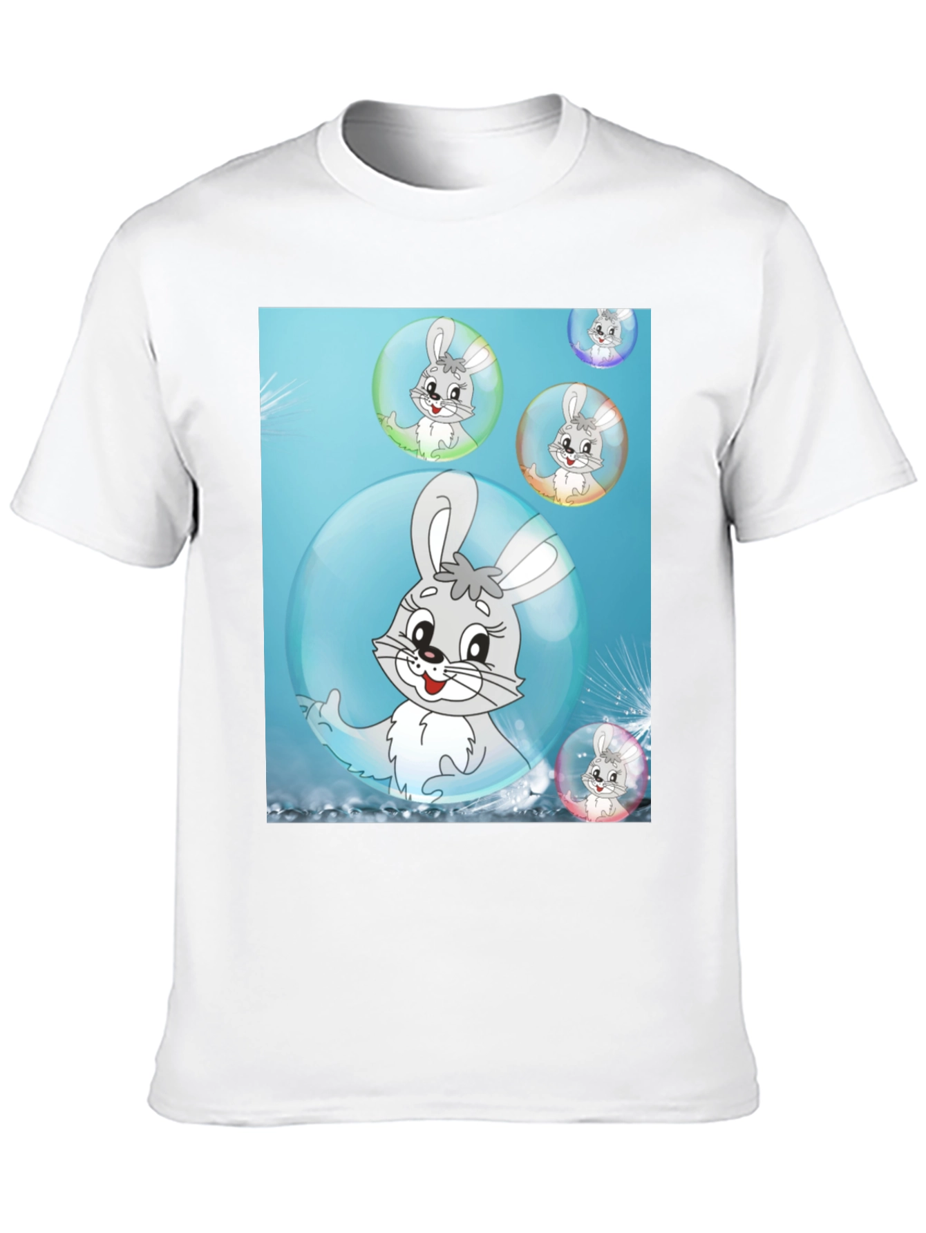 Cute Bunny Bubble T-Shirt - Fun Cartoon Design