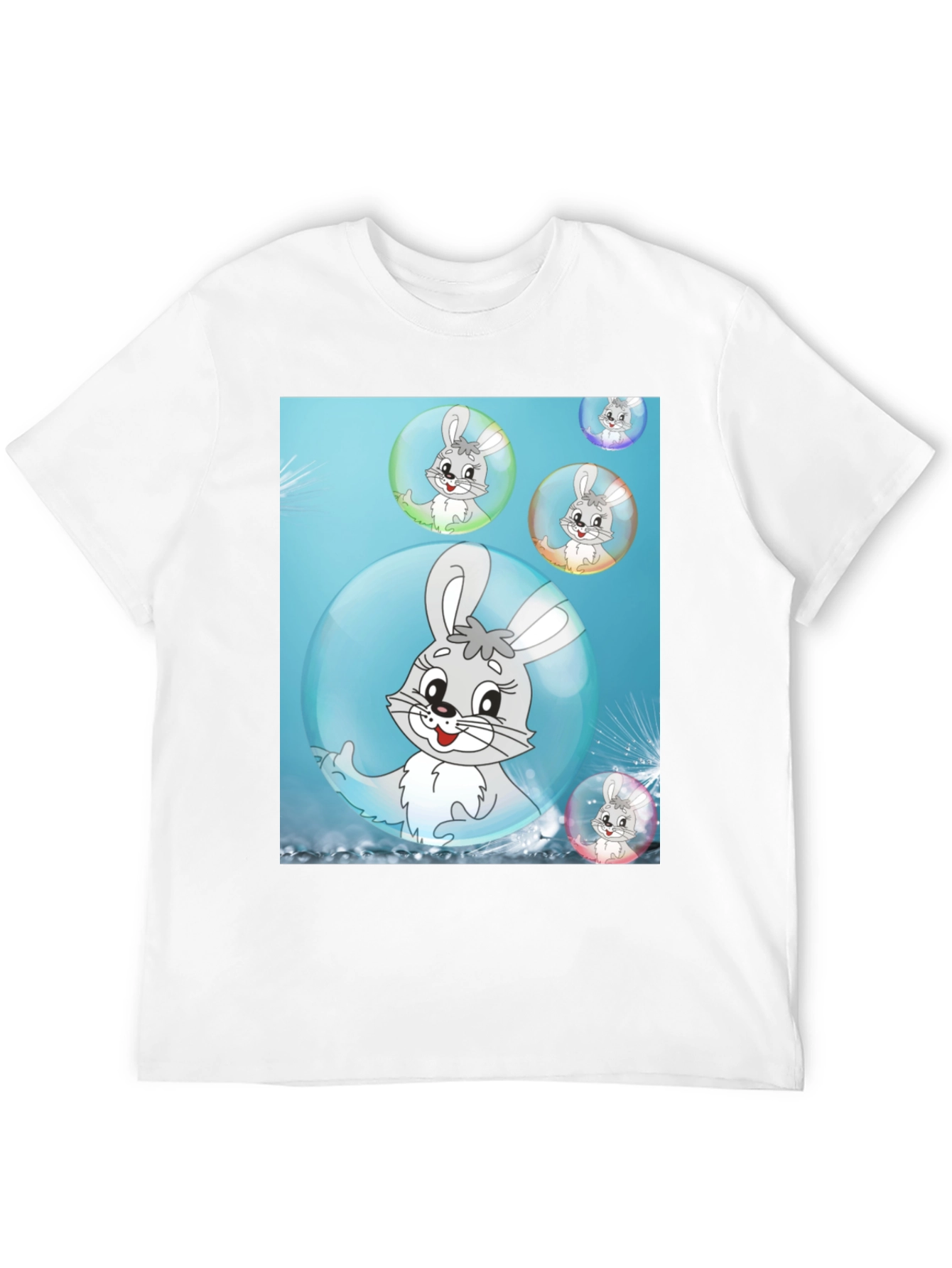 Cute Bunny Bubble T-Shirt - Fun Cartoon Design