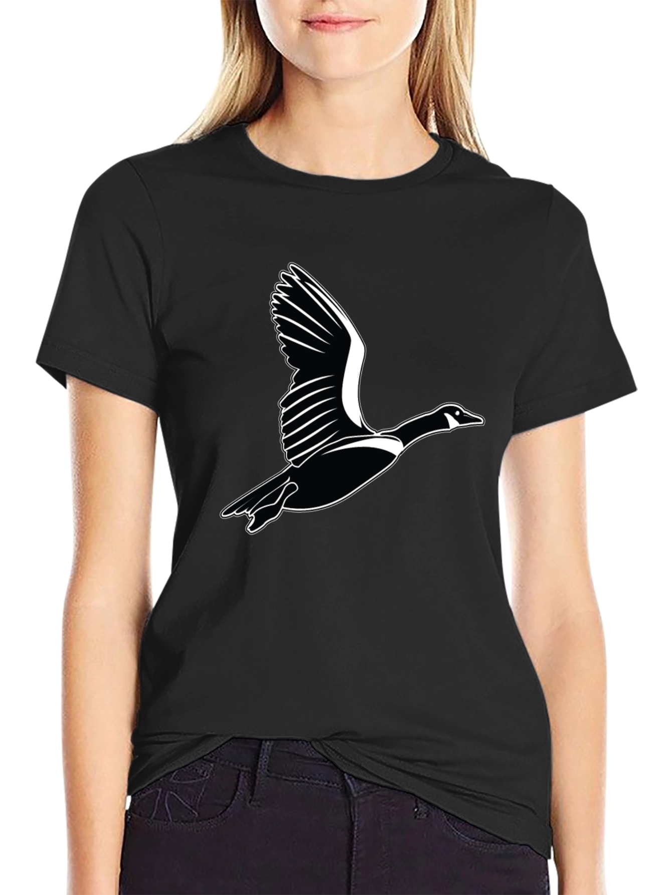 Flying Goose Graphic Black T-Shirt