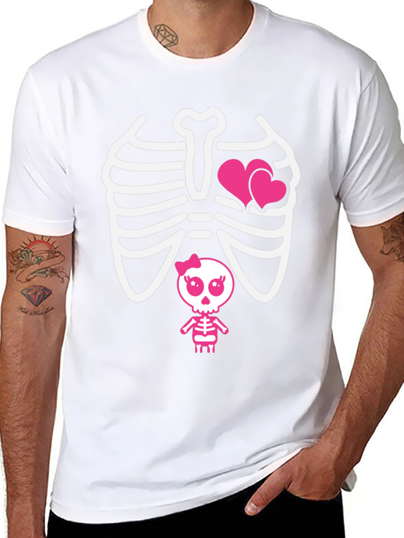 Cool Skeleton with Hearts T-Shirt