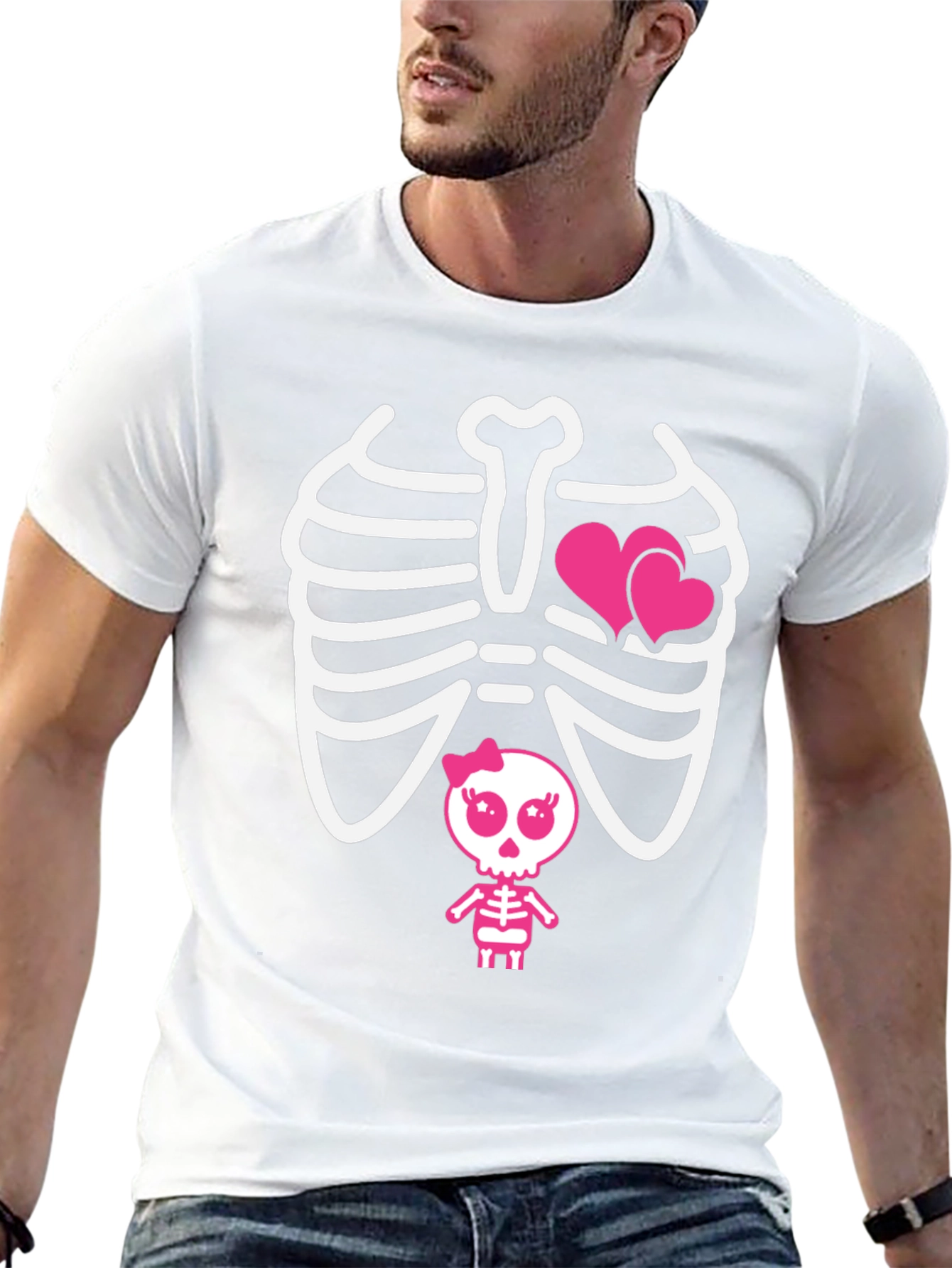 Cool Skeleton with Hearts T-Shirt