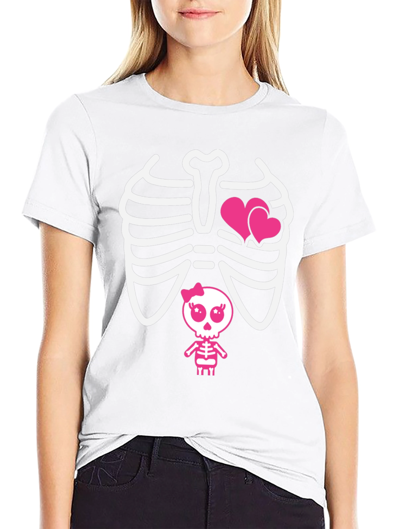 Cool Skeleton with Hearts T-Shirt