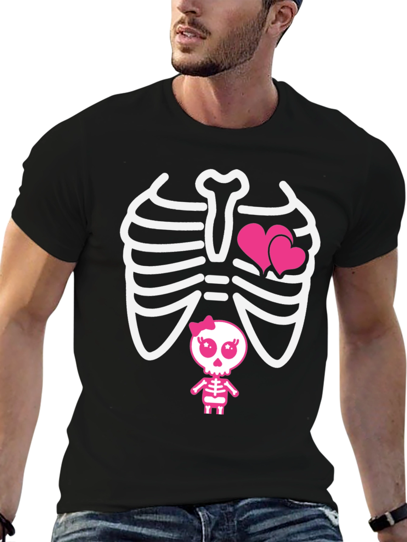 Cool Skeleton with Hearts T-Shirt