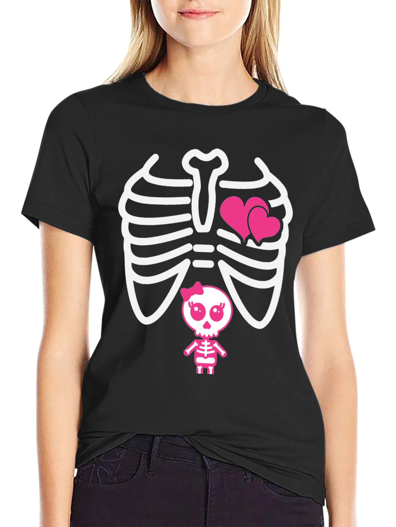 Cool Skeleton with Hearts T-Shirt
