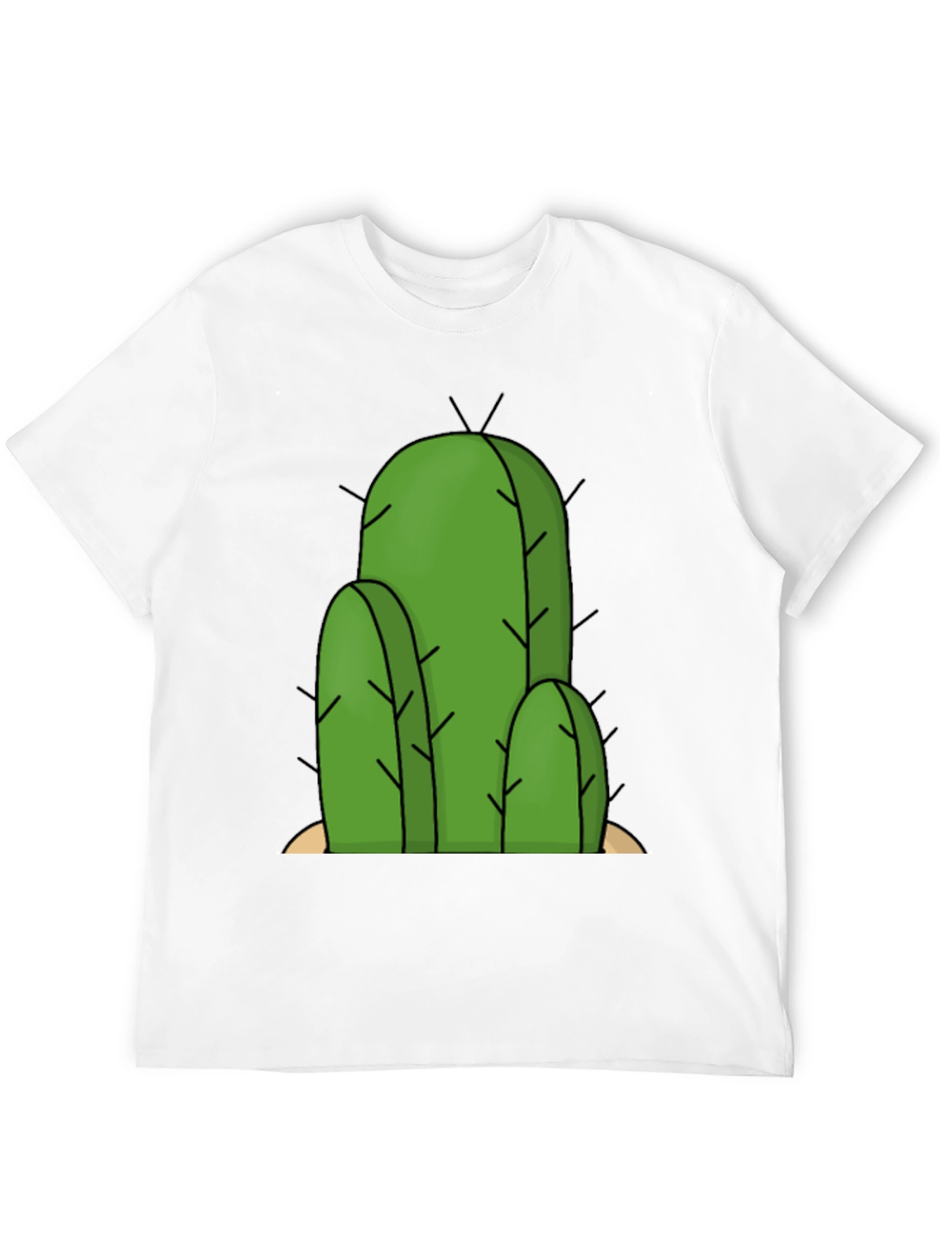 Cactus Graphic Tee - Black Cotton T-Shirt